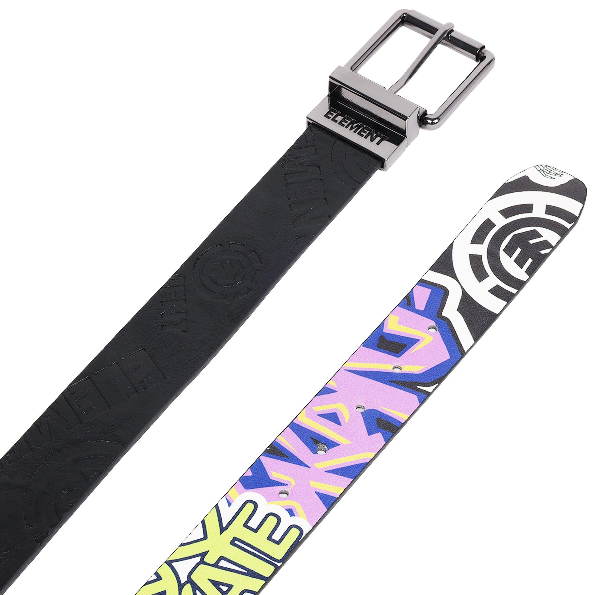 Element Debossed Logo & Graphic Print PU Reversible Belt - BLACK Thumbnail View 5