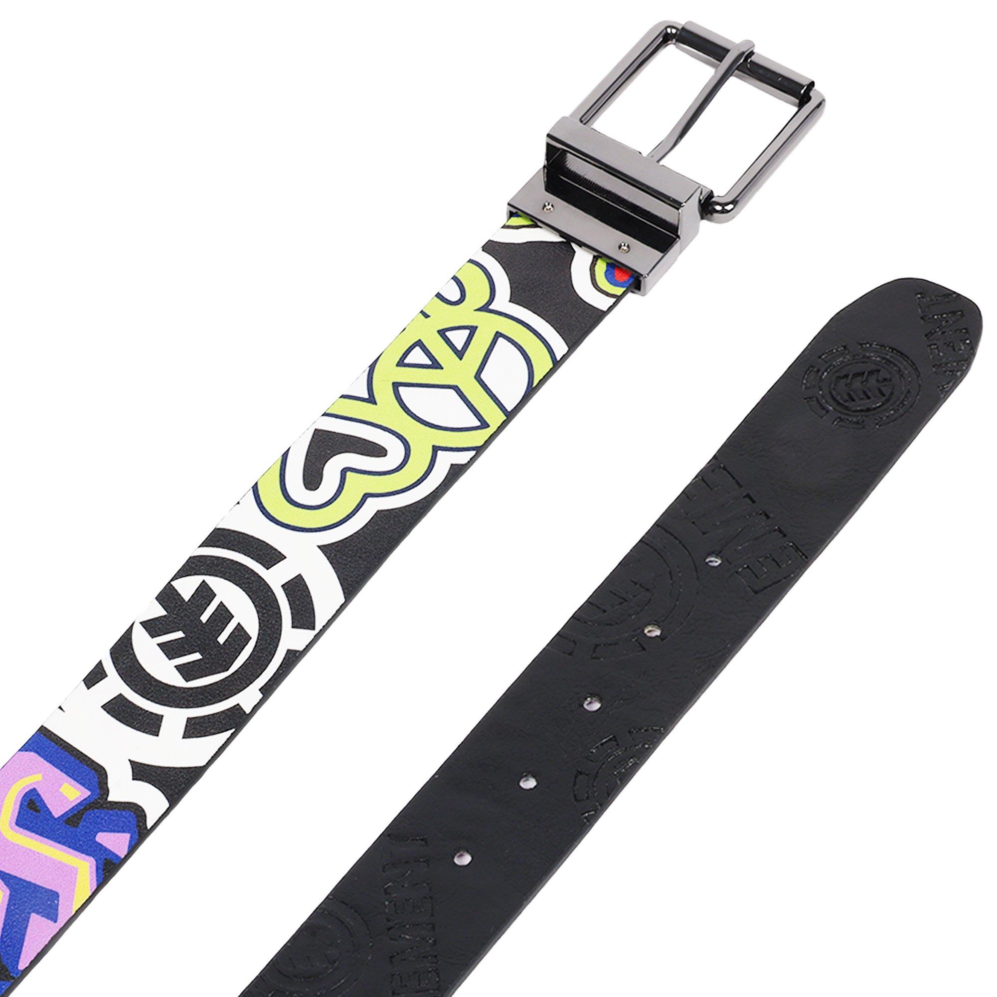 Element Debossed Logo & Graphic Print PU Reversible Belt - BLACK Thumbnail View 6