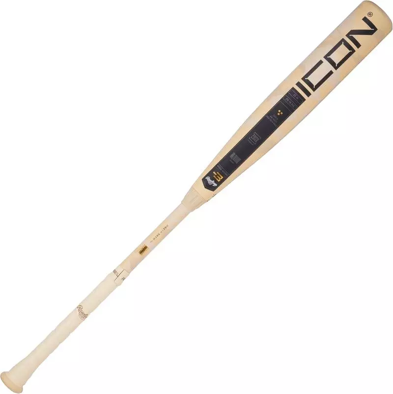 Rawlings Icon BBCOR Baseball Bat (-3) 2025 - TAN