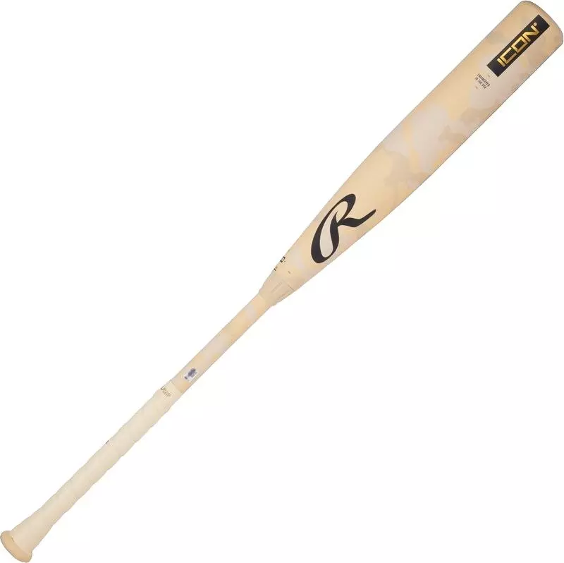 Rawlings Icon BBCOR Baseball Bat (-3) 2025 - TAN