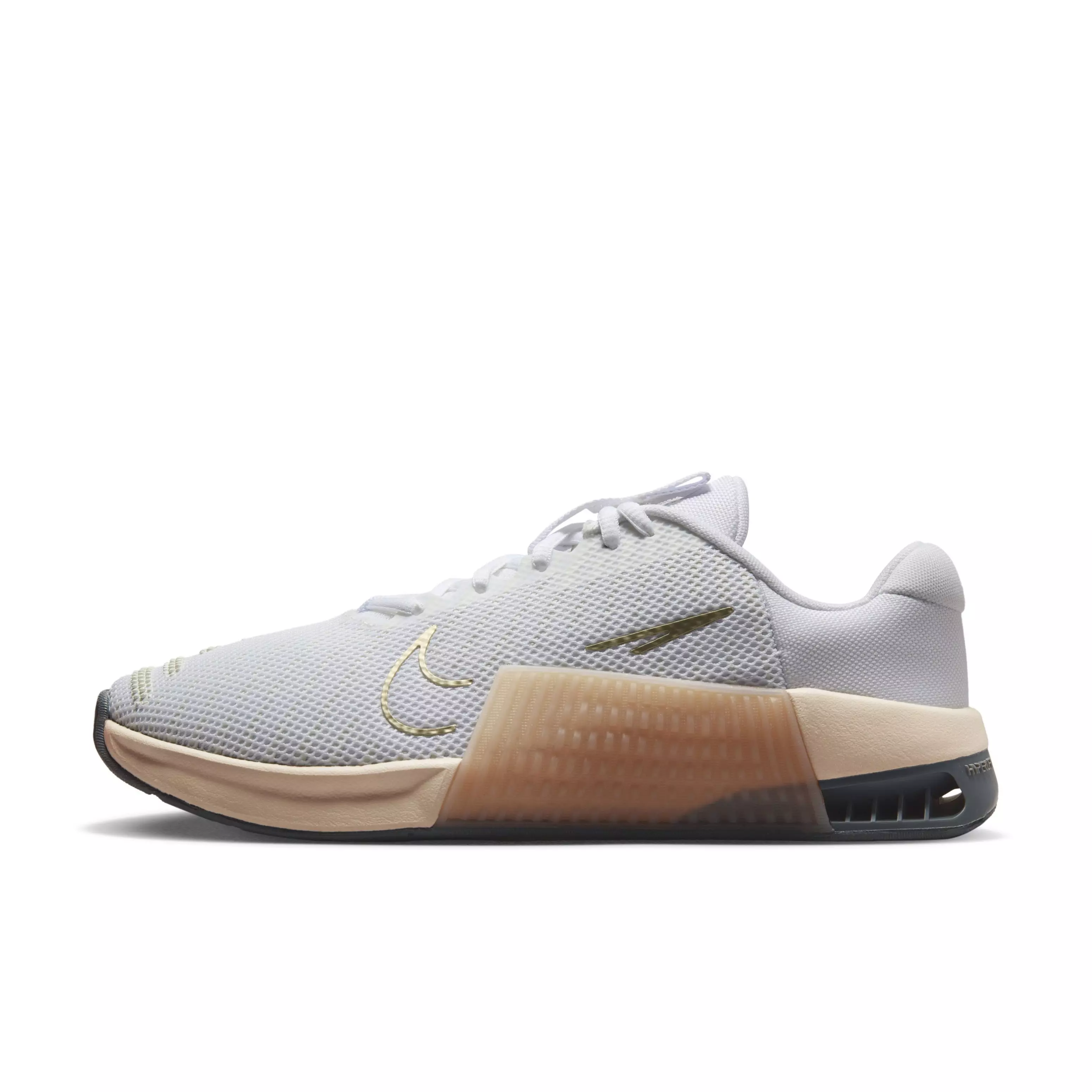 Nike Metcon 9 "White/Metallic Gold Grain/Sanddrift/White" Women's Training Shoe - WHITE/GOLD/SANDDRIFT/WHITE