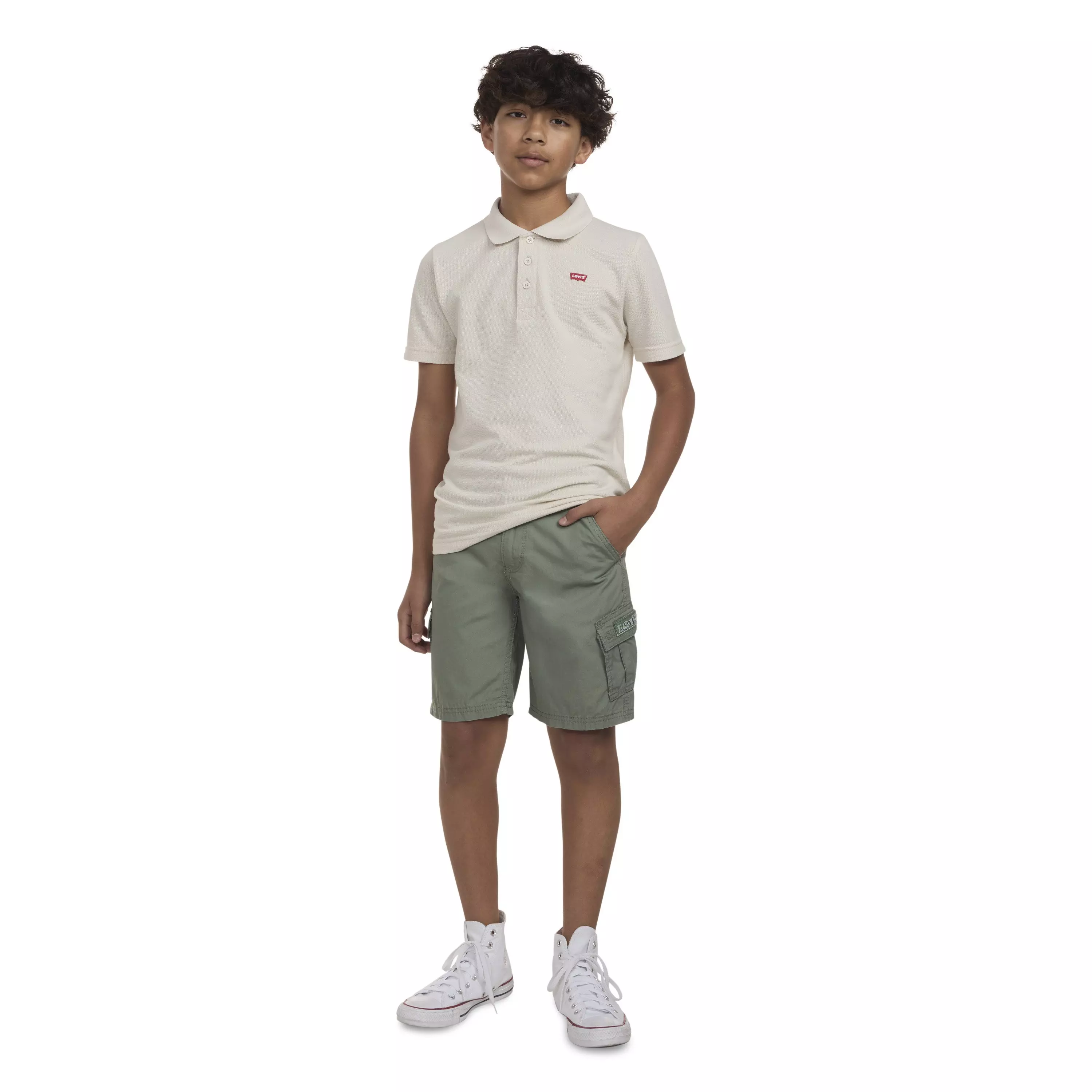 Levi's Red Tab Relaxed Big Boys' Green Cargo Shorts - GREEN