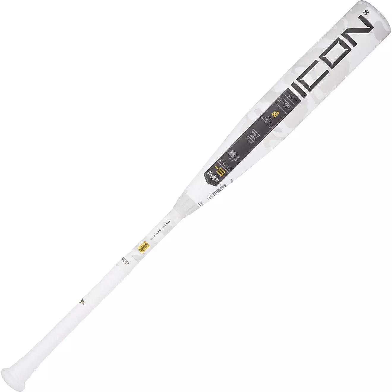 Rawlings Icon USSSA SL Youth Baseball Bat (-5) 2025 - WHITE