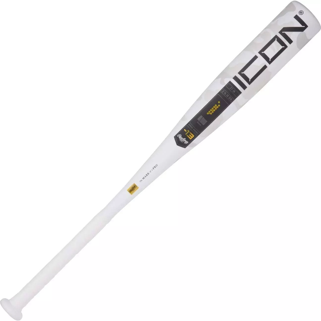 Rawlings Icon USSSA SL Youth Baseball Bat (-13) 2025 - WHITE