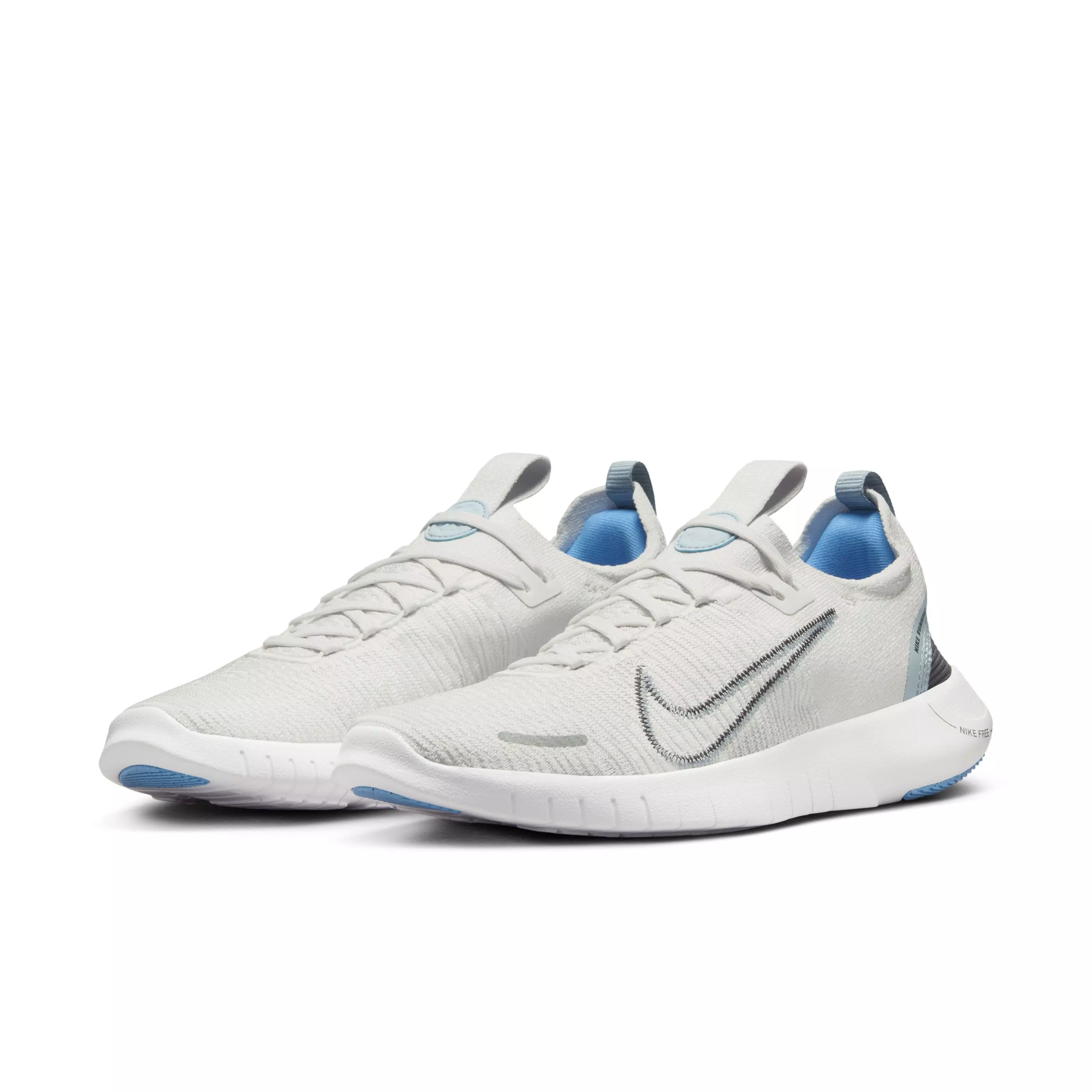 Nike Free RN NN "Platinum Tint/Light Armory Blue/White/Iron Grey" Women's Running Shoe - PLATINUM/LT BLUE/WHITE/GREY