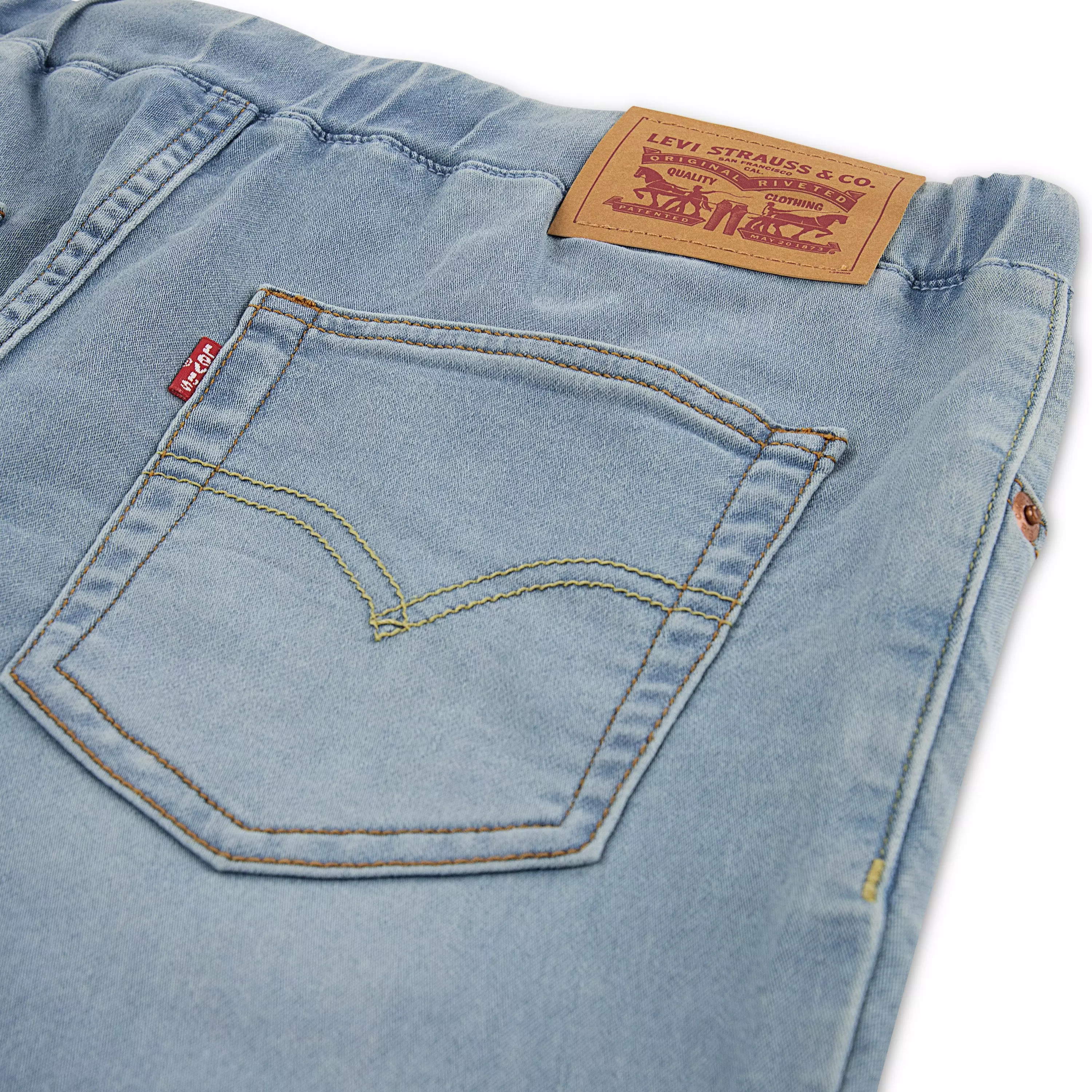 Levi's Big Boys' Skinny Dobby Lt Blue Shorts - LT BLUE