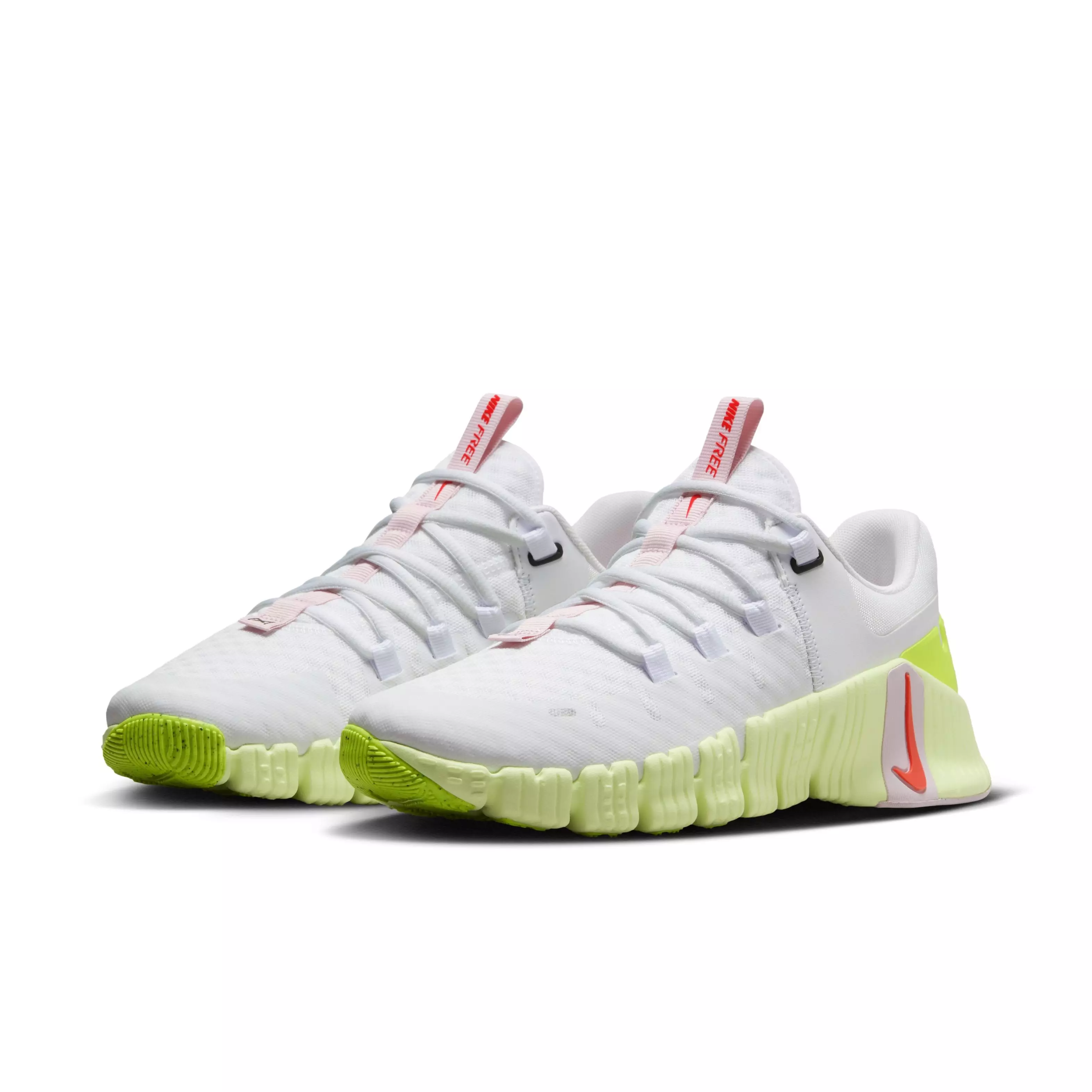 Nike Free Metcon 5 "White/Barely Volt/Pink Foam/Bright Crimson" Women's Training Shoe - WHITE/VOLT/PINK/CRIMSON