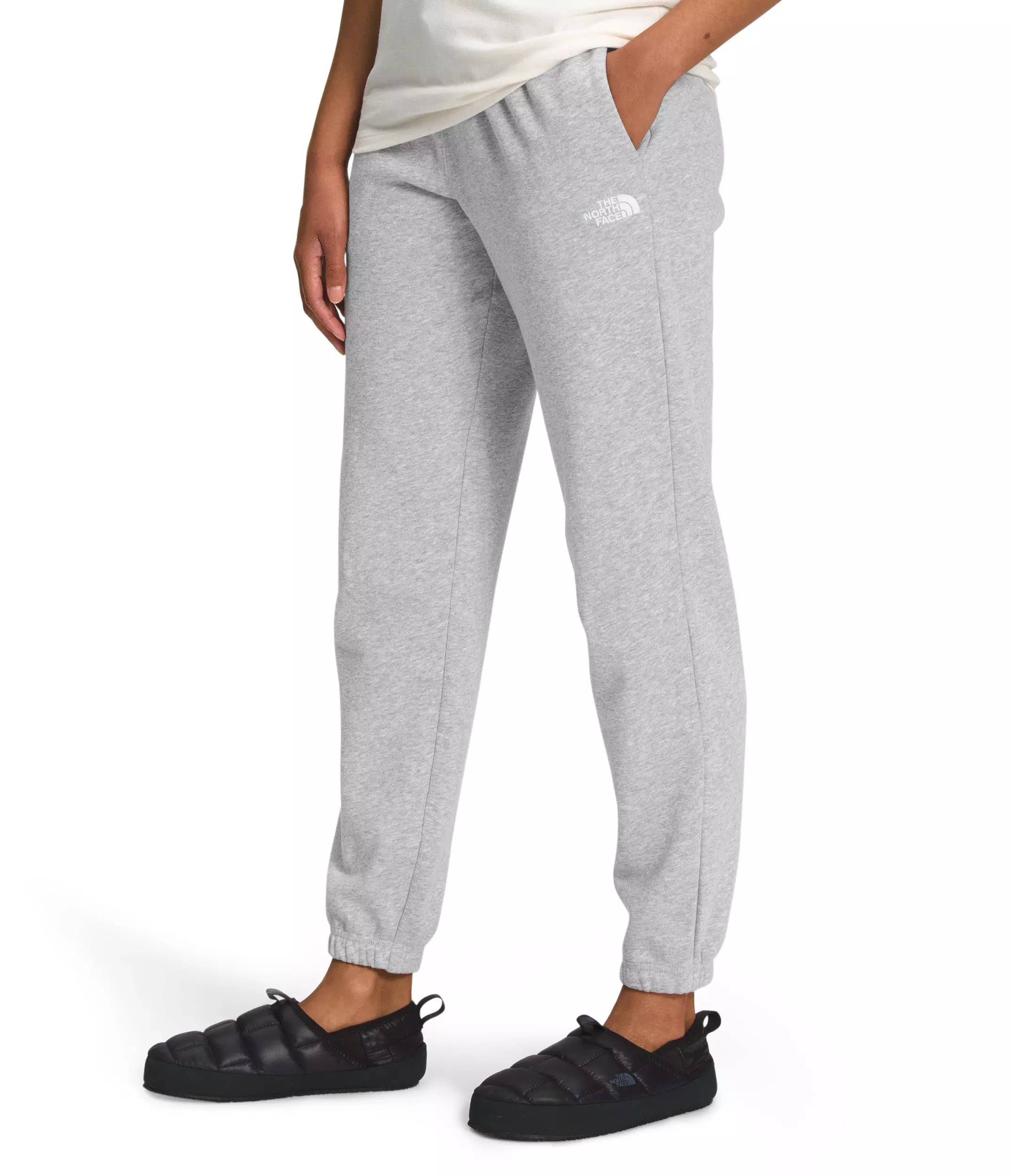 The North Face Women's Half Dome Fleece Sweatpants - GREY/WHITE