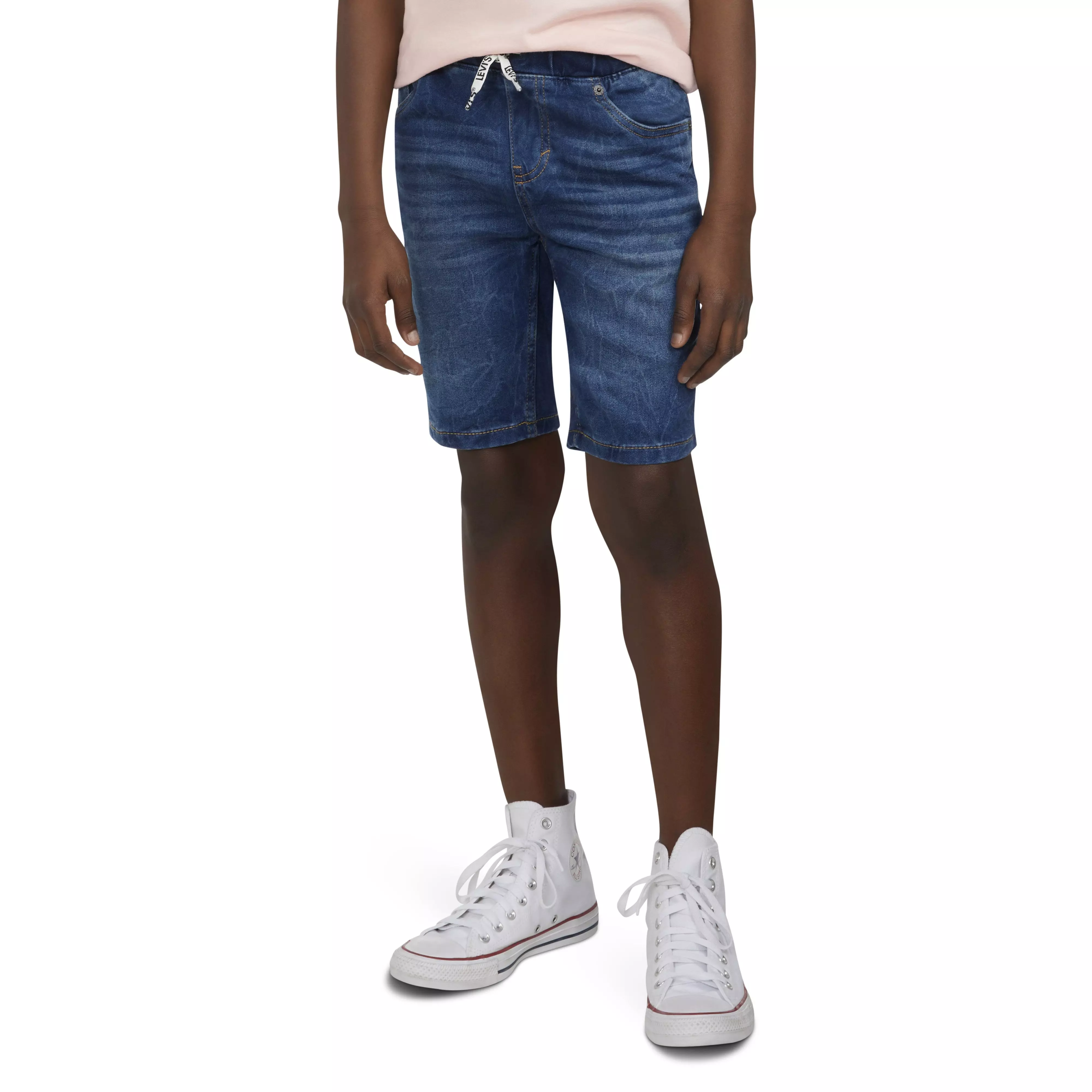 Levi's Skinny Dobby Big Boys' Wash Denim Shorts - Blue - BLUE