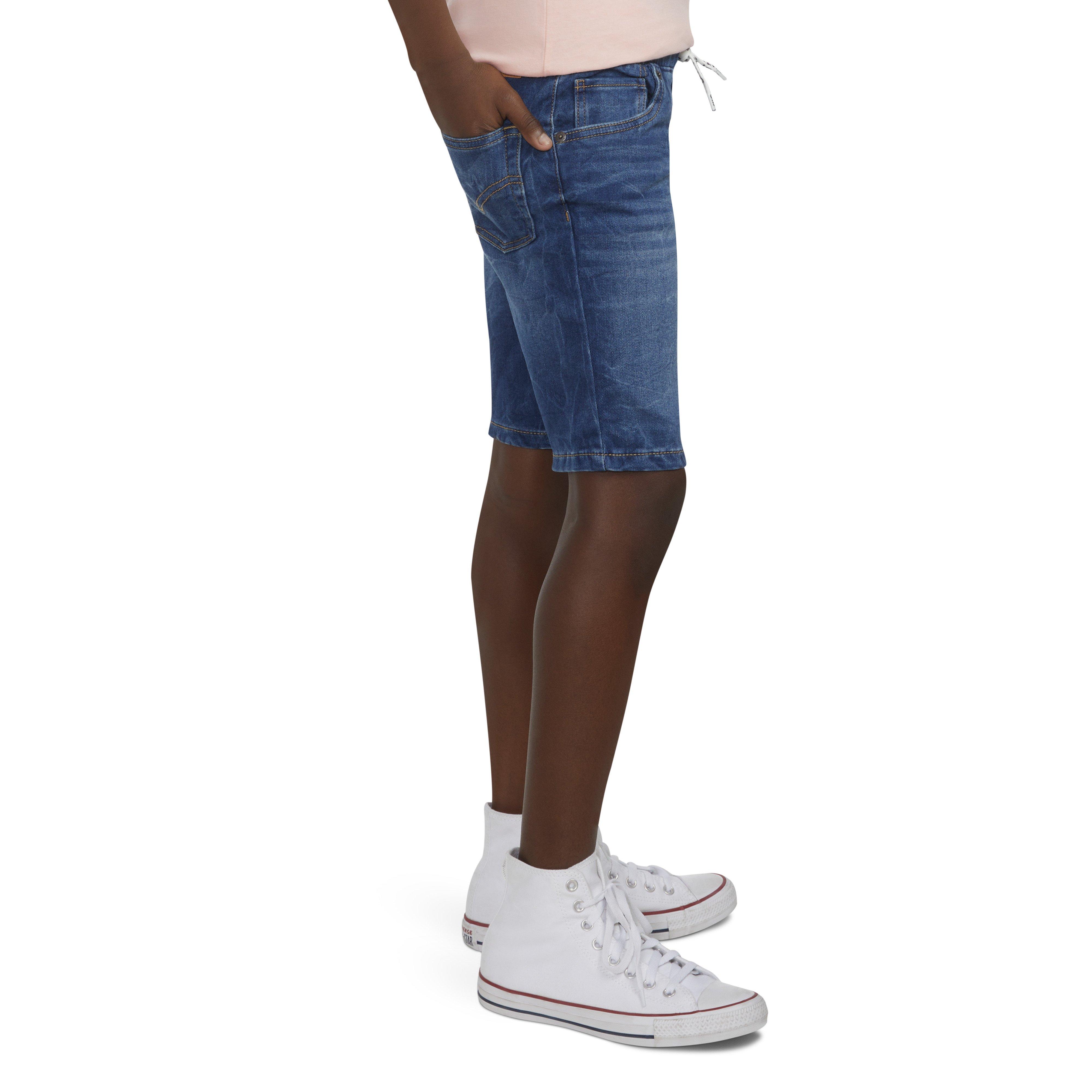 Levi's Skinny Dobby Big Boys' Wash Denim Shorts - Blue - BLUE Thumbnail View 3