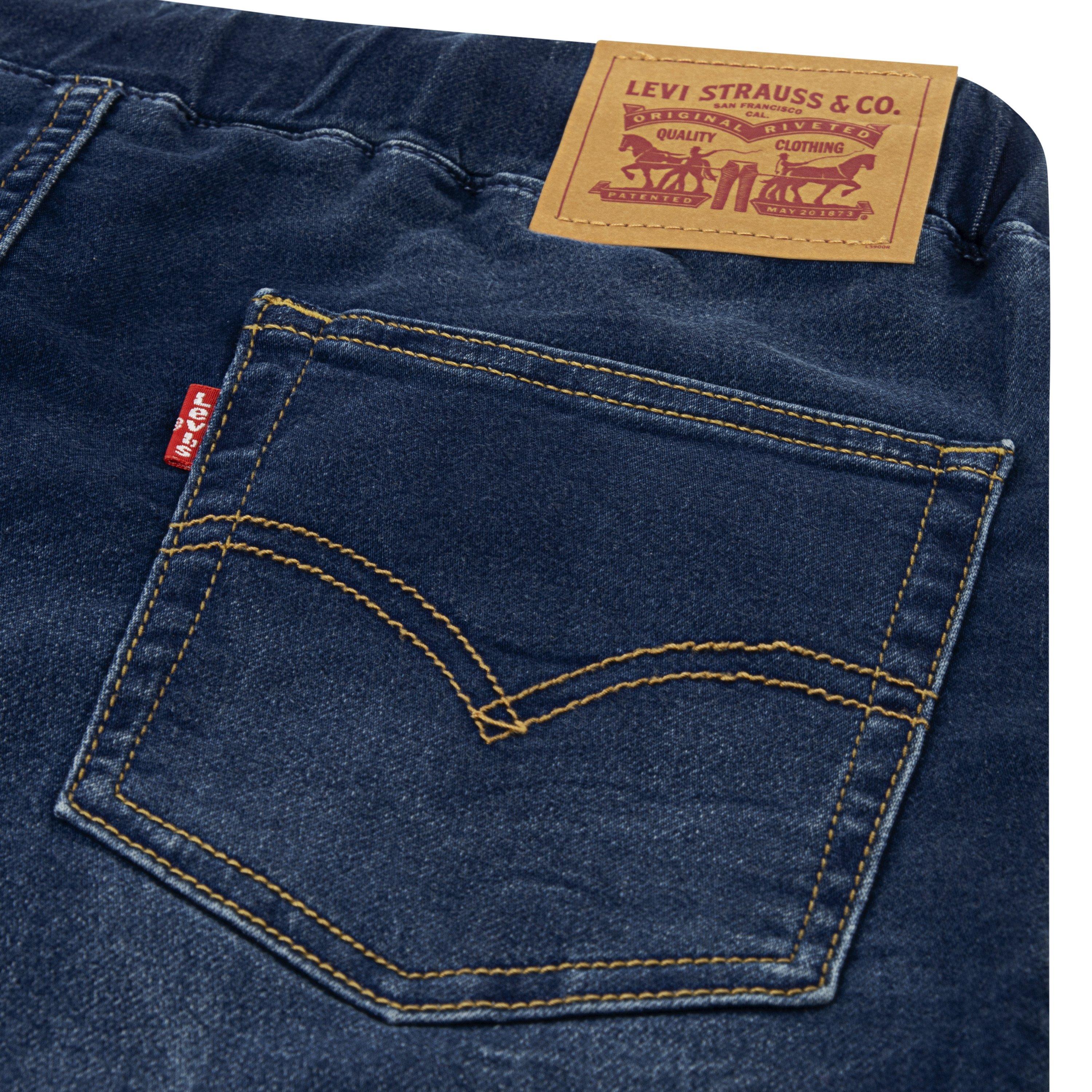 Levi's Skinny Dobby Big Boys' Blue Wash Denim Shorts - BLUE Thumbnail View 6