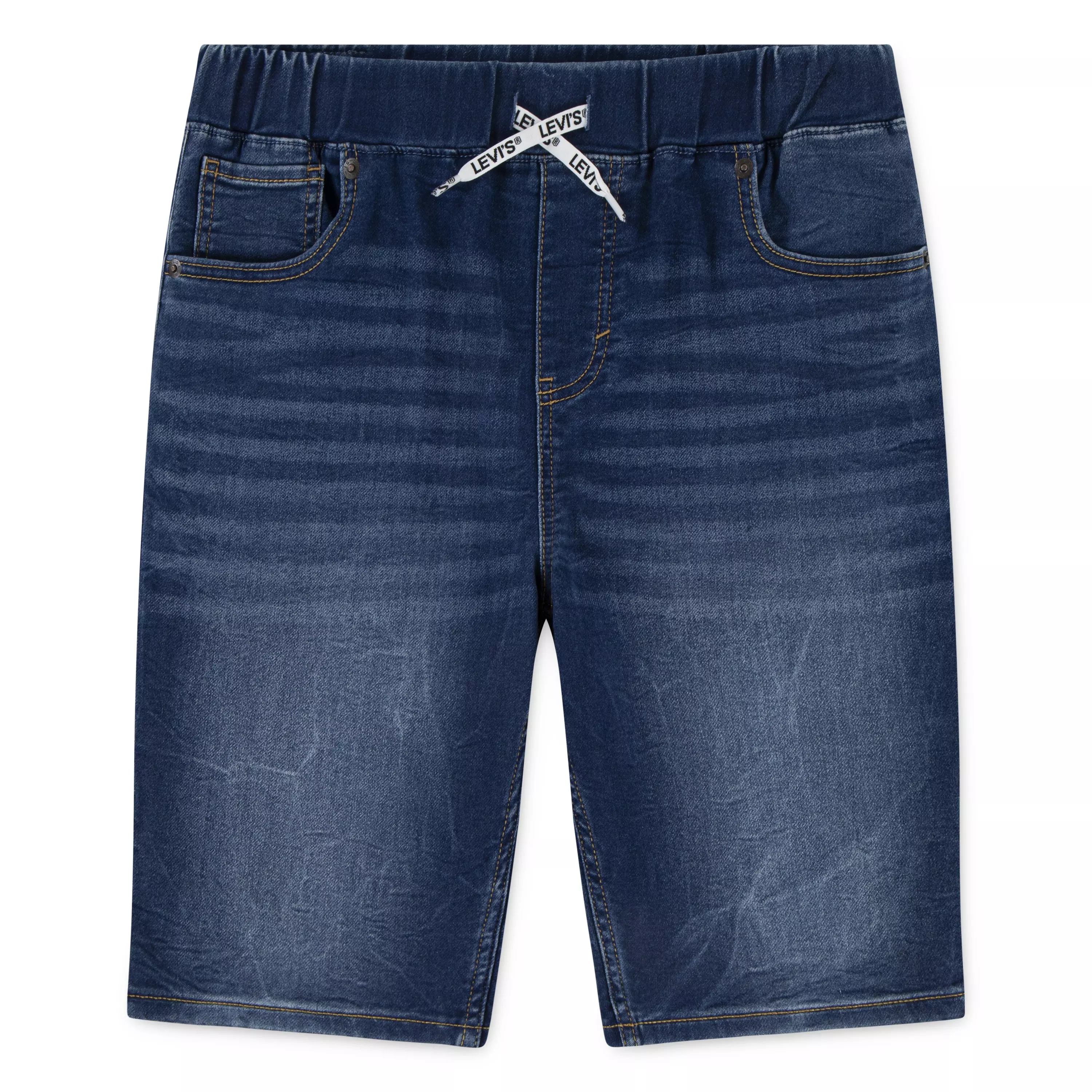 Levi's Skinny Dobby Big Boys' Blue Wash Denim Shorts - BLUE