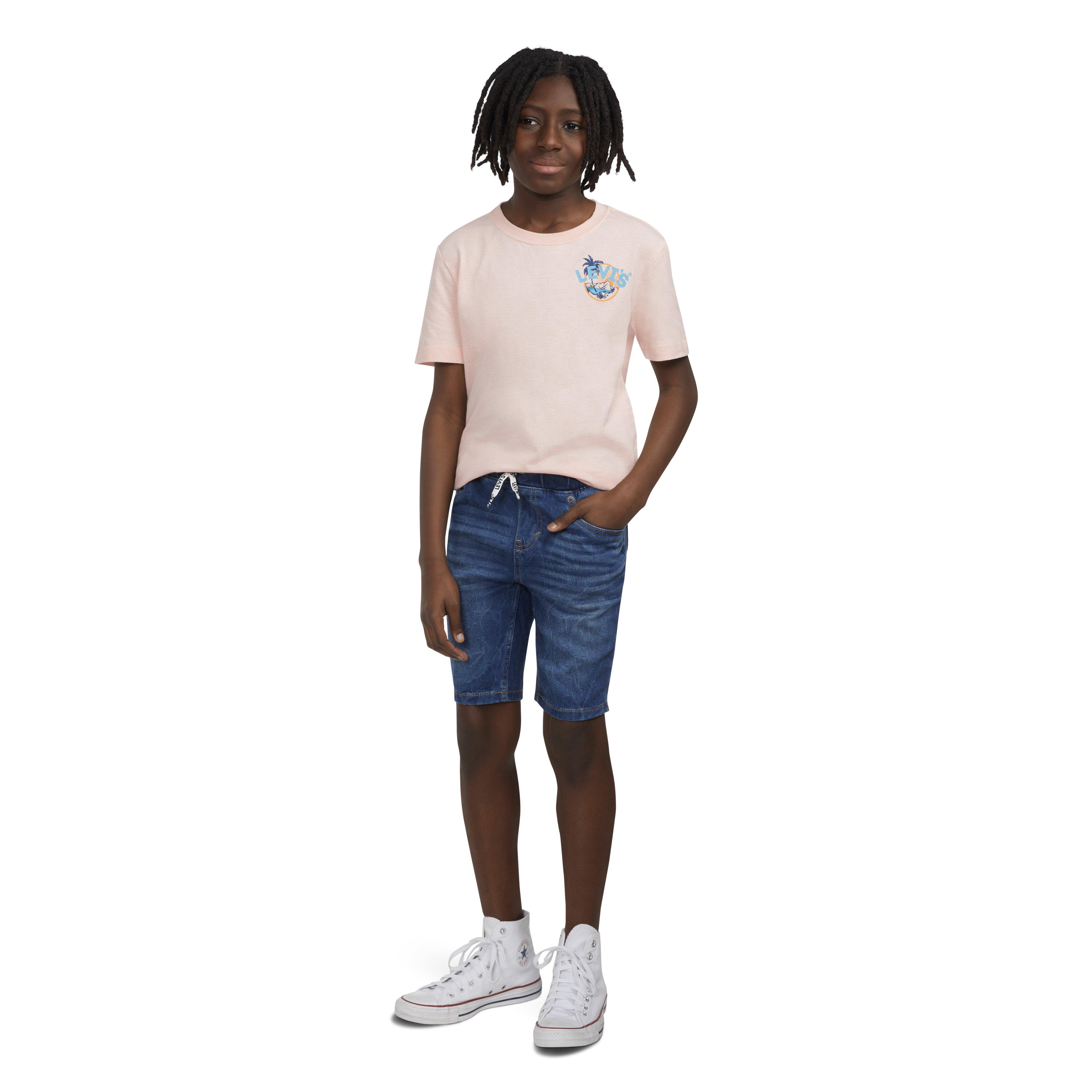 Levi's Skinny Dobby Big Boys' Wash Denim Shorts - Blue