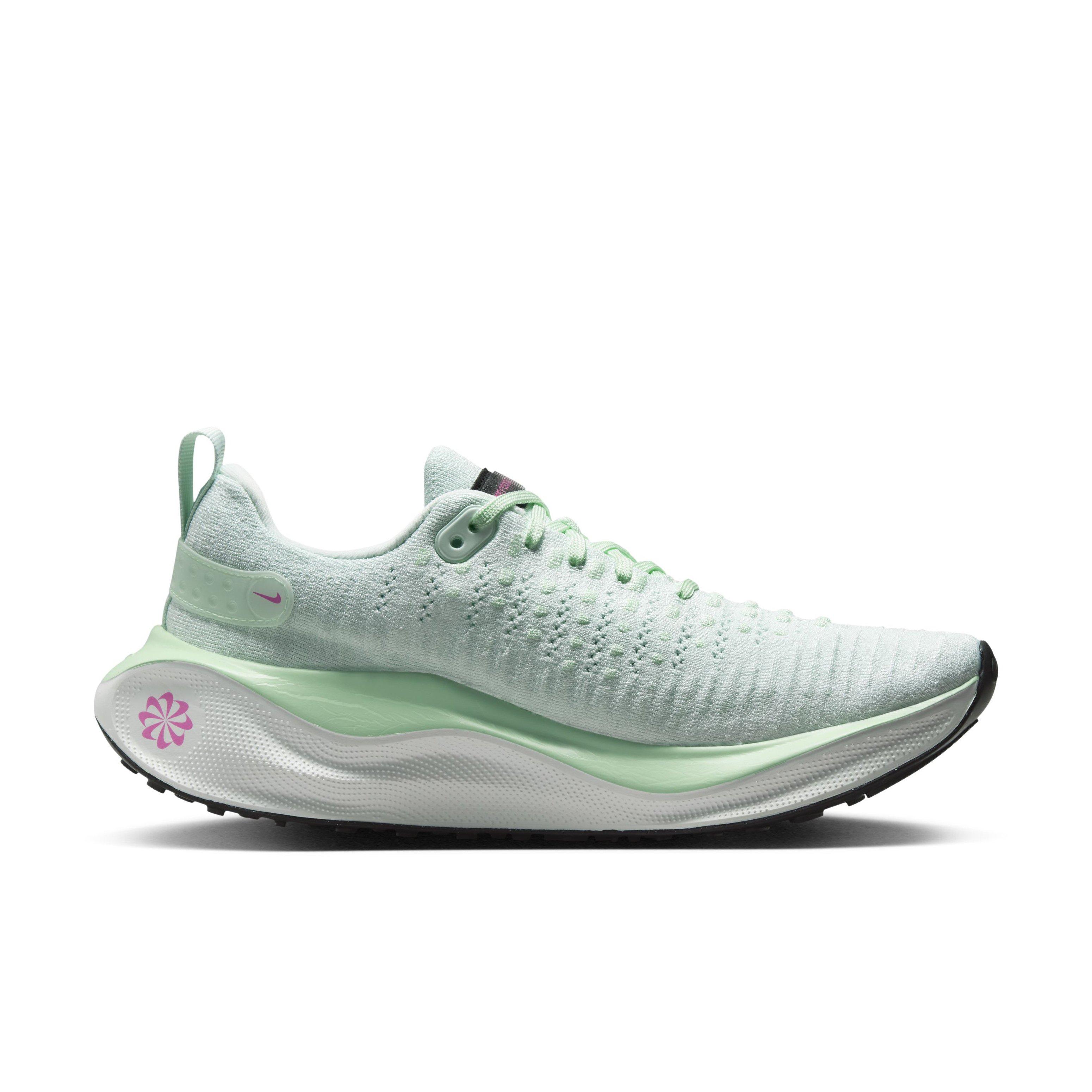 Nike InfinityRN 4 "Barely Green/Vapor Green/Playful Pink/Black" Women's Running Shoe - GREEN/GREEN/PINK/BLACK Thumbnail View 1