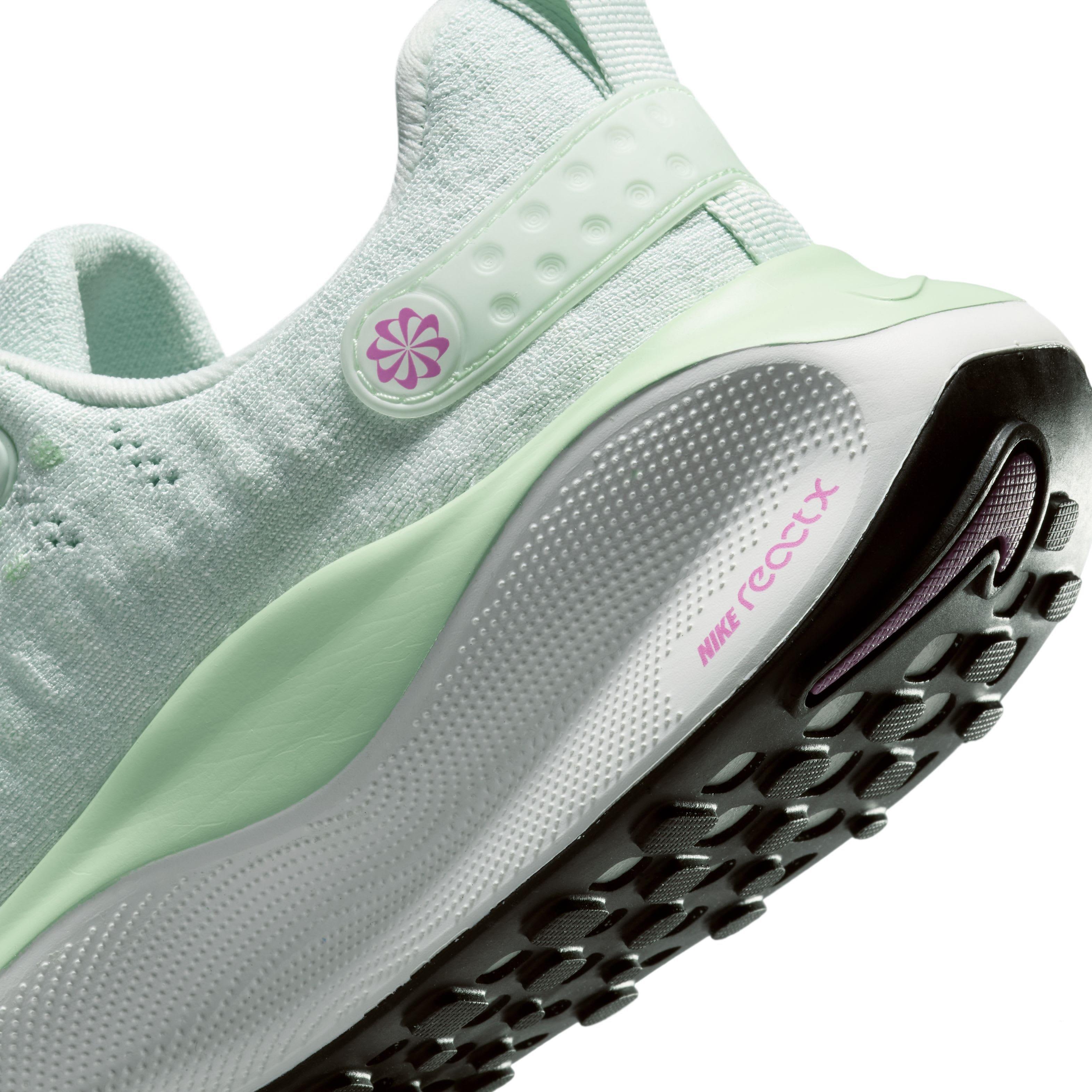 Nike InfinityRN 4 "Barely Green/Vapor Green/Playful Pink/Black" Women's Running Shoe - GREEN/GREEN/PINK/BLACK Thumbnail View 8