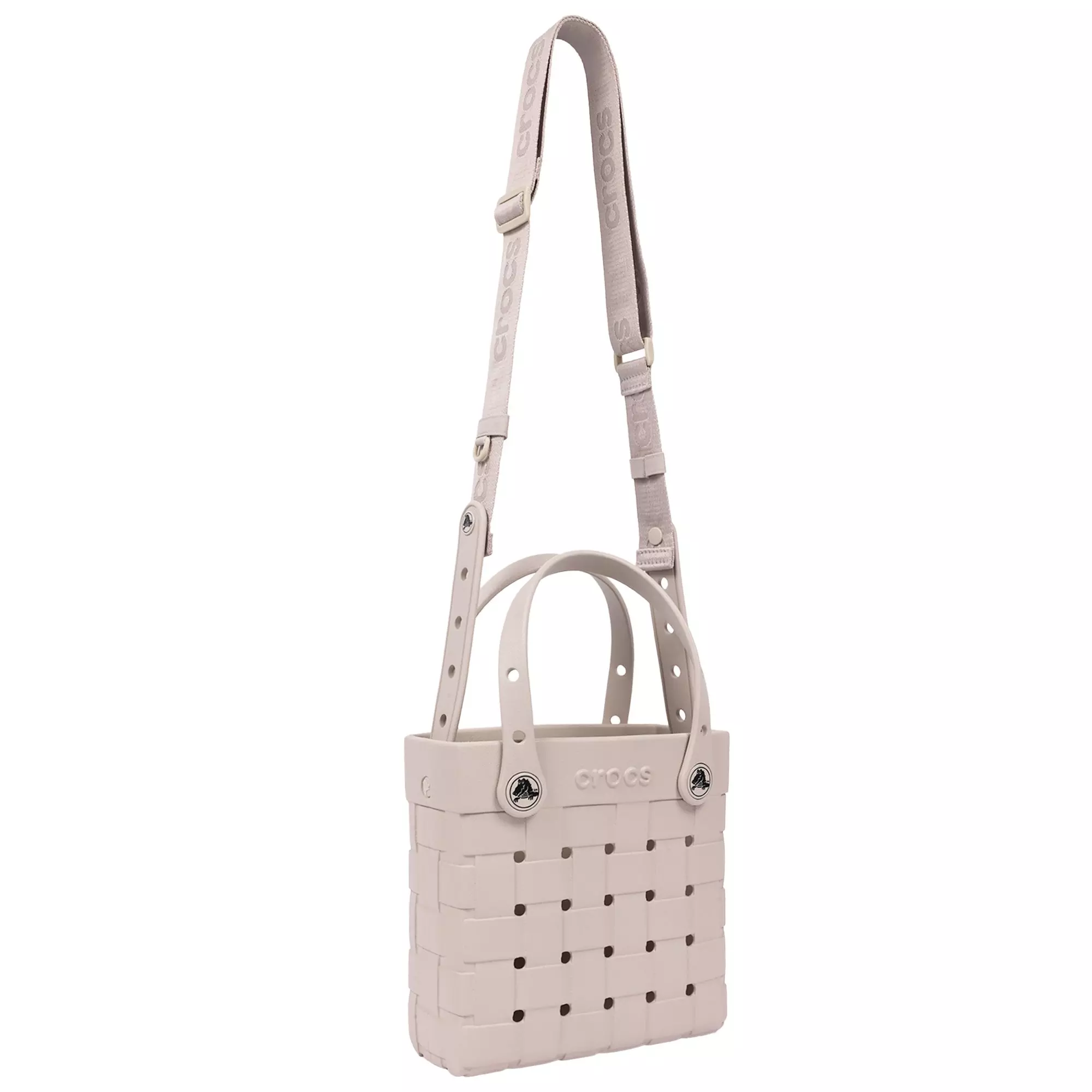 Crocs Small Woven Crossbody Tote - Cream - CREAM