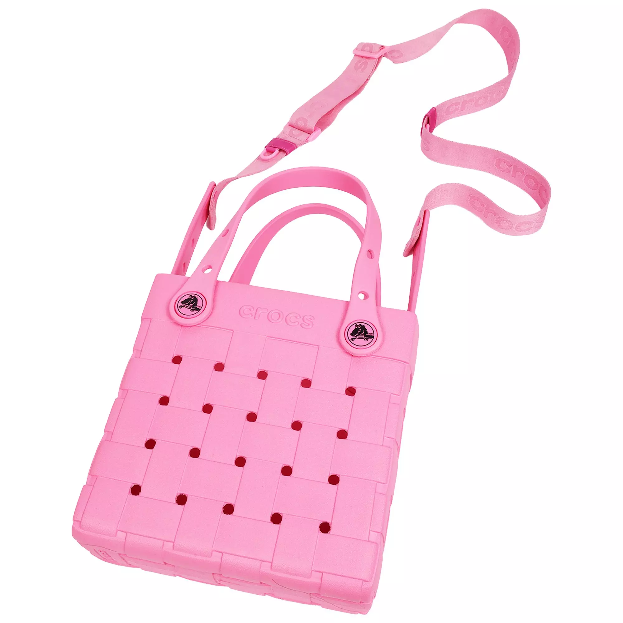 Crocs Small Woven Crossbody Tote - Pink - PINK
