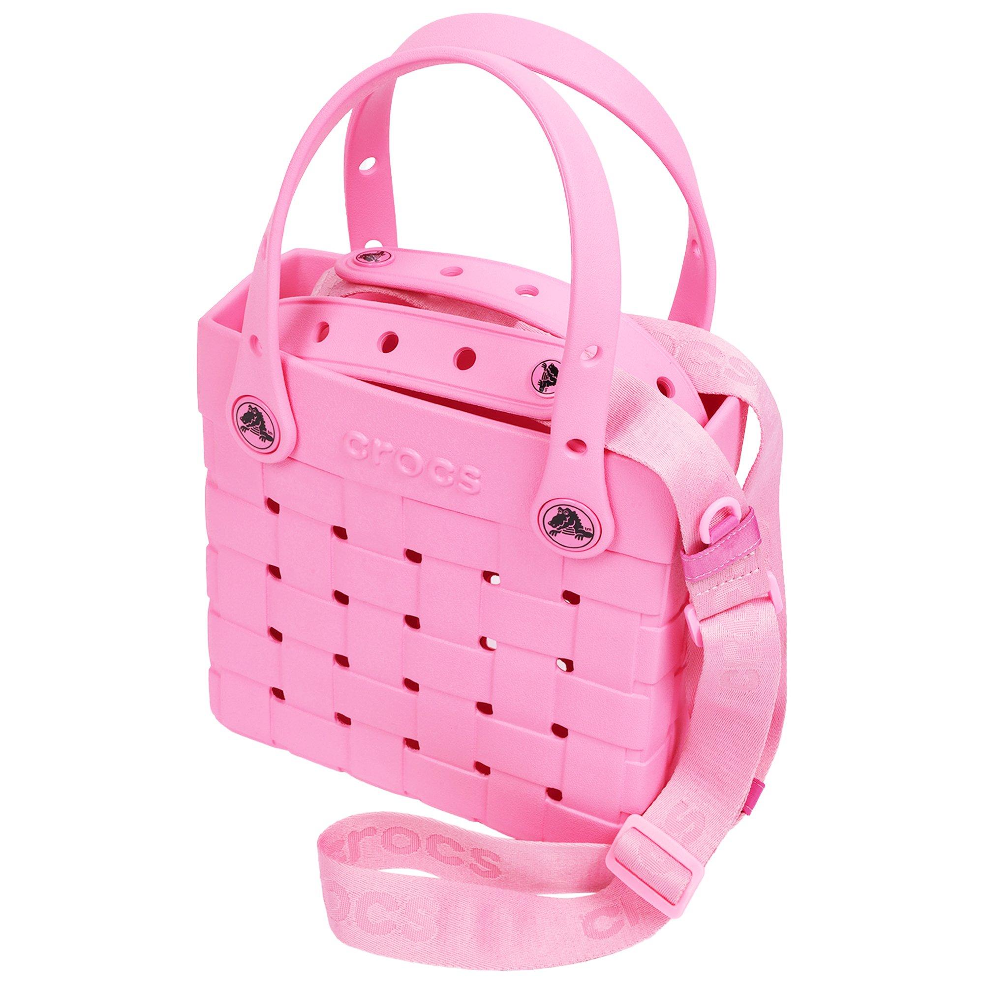 Crocs Small Woven Crossbody Tote - Pink - PINK