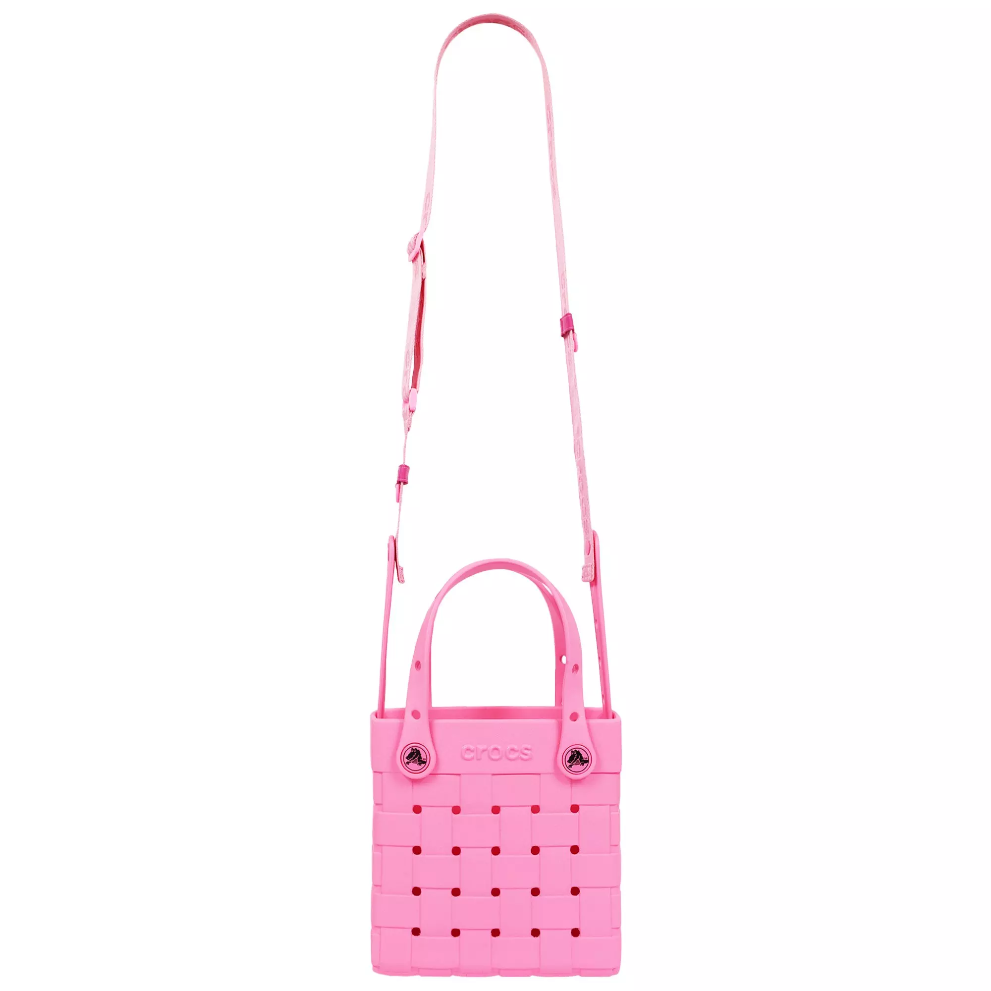 Crocs Small Woven Crossbody Tote - Pink - PINK