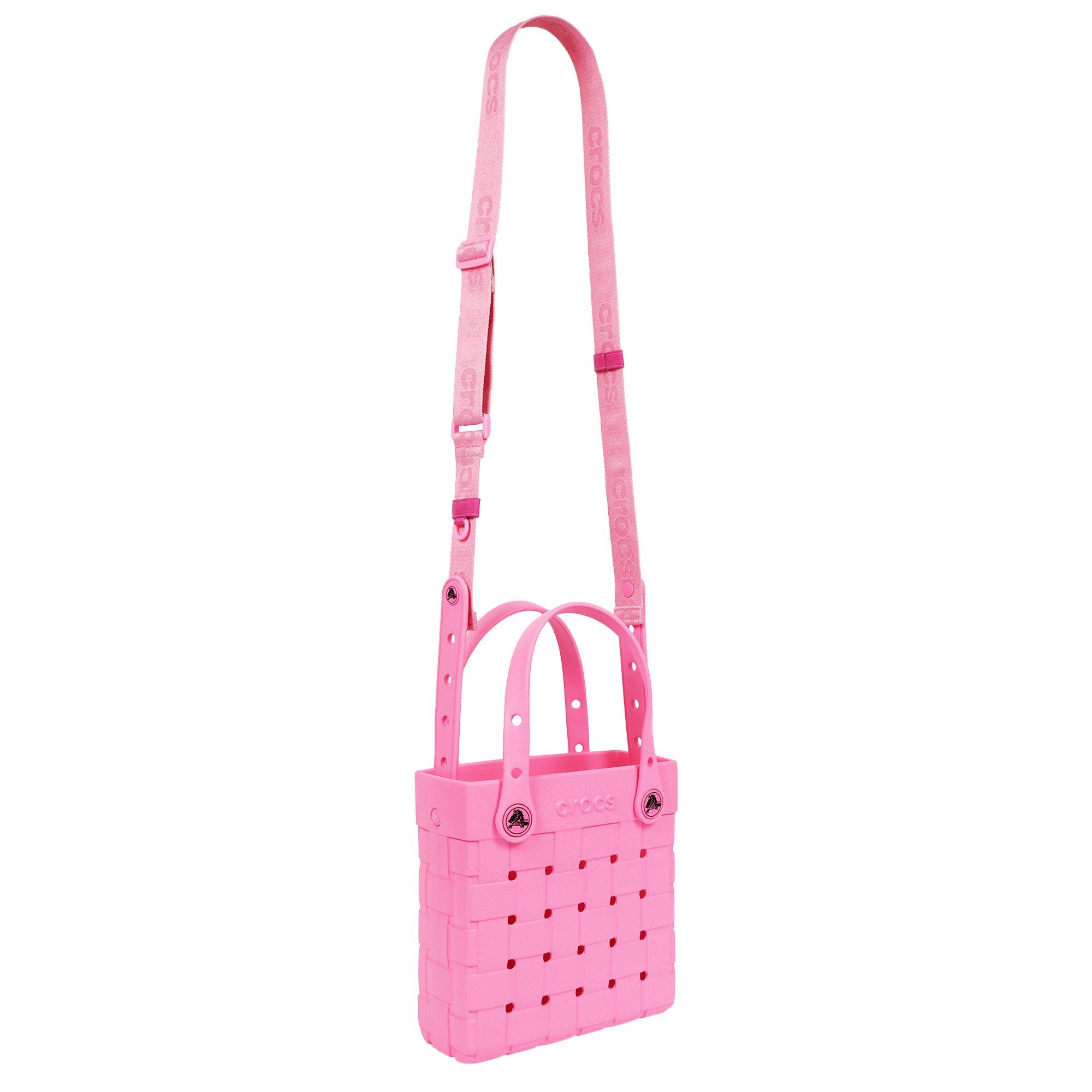 Crocs Small Woven Crossbody Tote - Pink - PINK