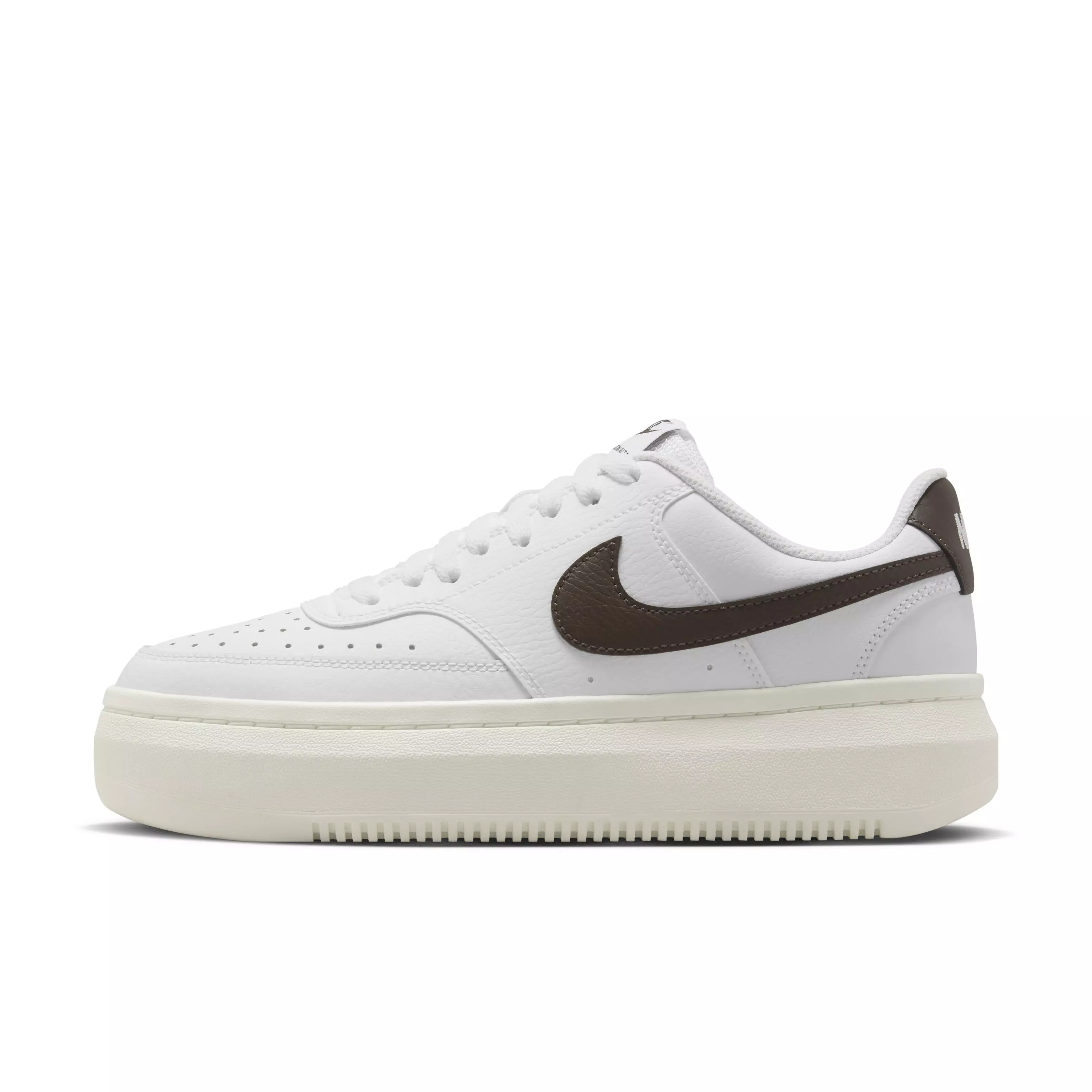 Nike Court Vision Alta "White/Sail/Baroque Brown" Women's Shoe - WHITE/SAIL/BROWN