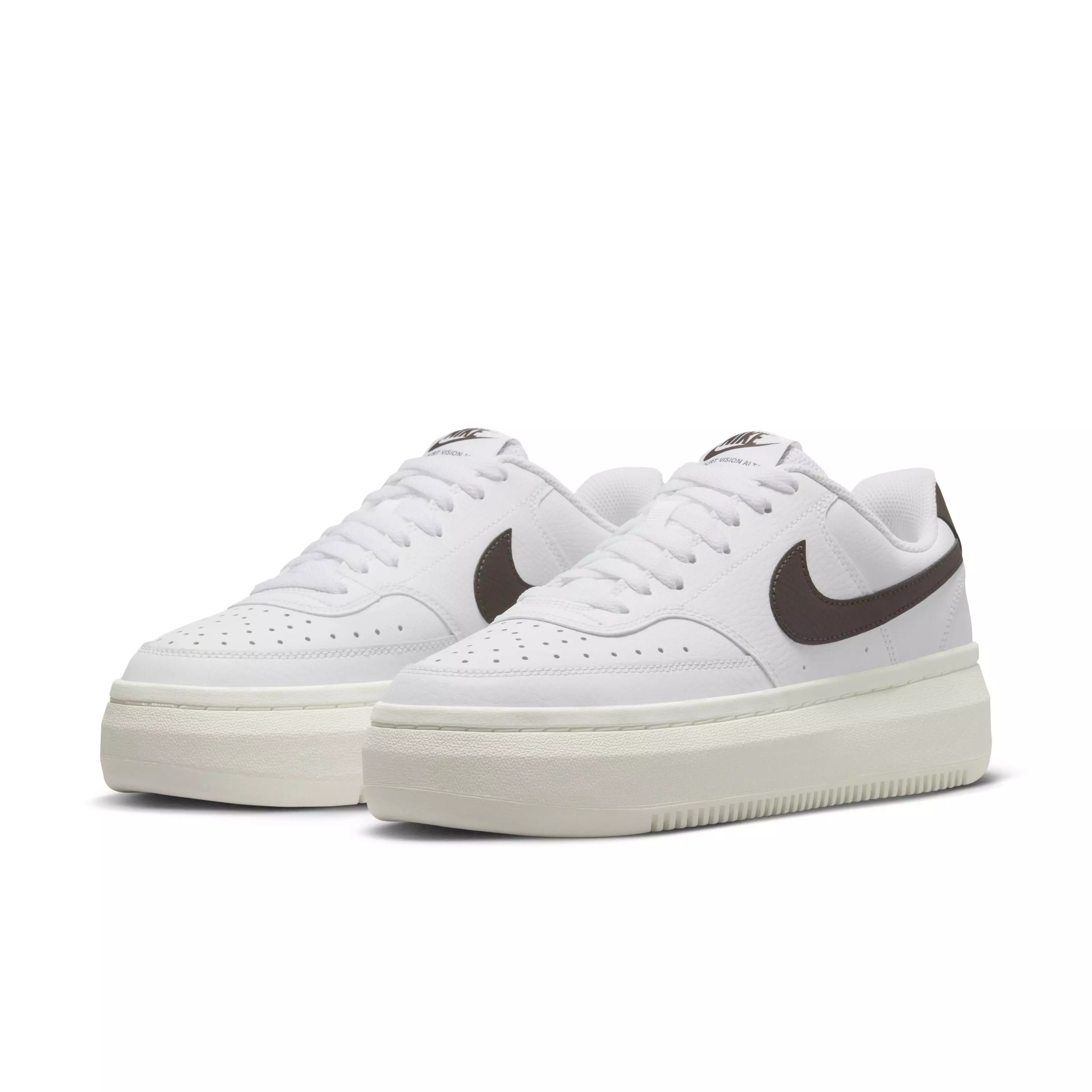 Nike Court Vision Alta "White/Sail/Baroque Brown" Women's Shoe - WHITE/SAIL/BROWN