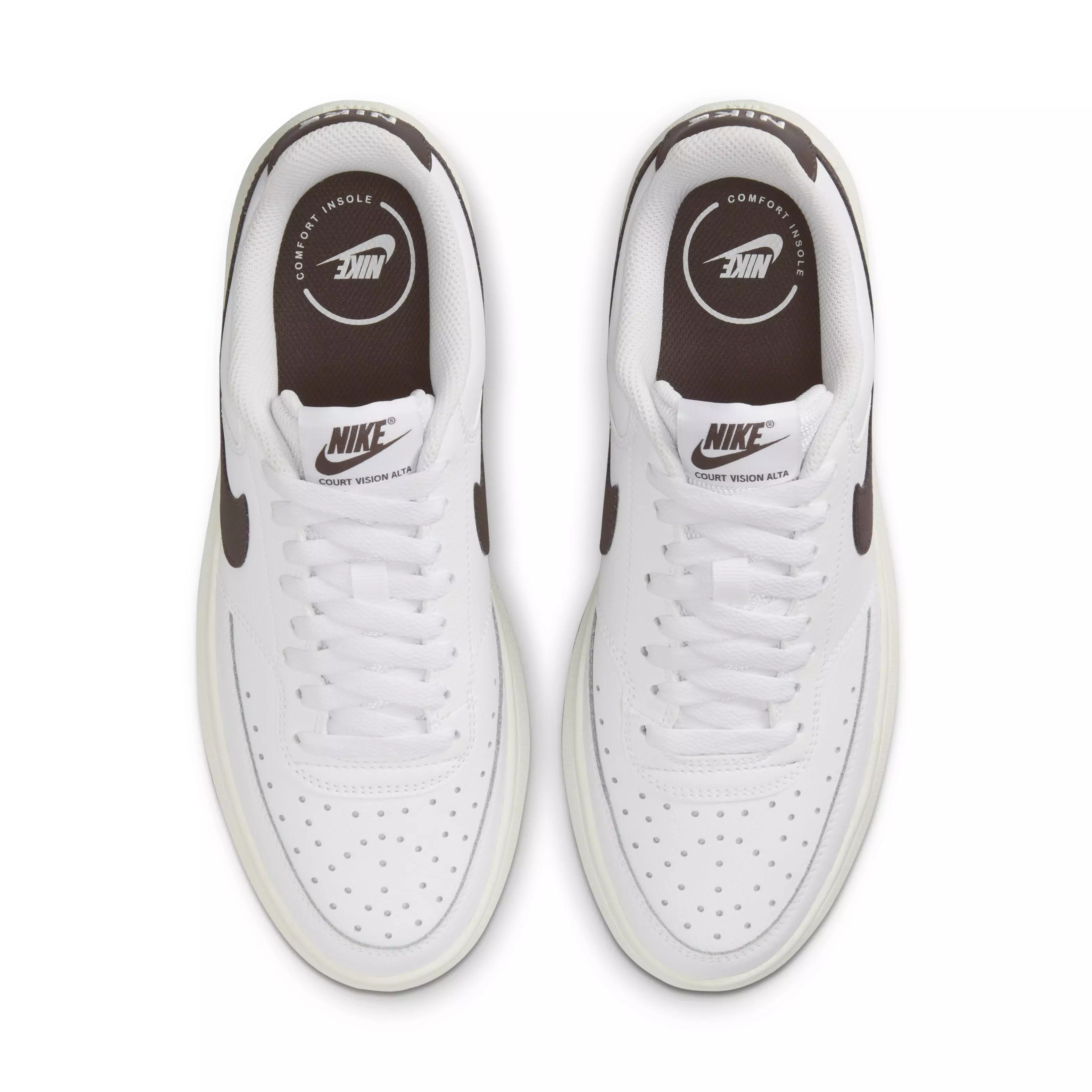 Nike Court Vision Alta "White/Sail/Baroque Brown" Women's Shoe - WHITE/SAIL/BROWN