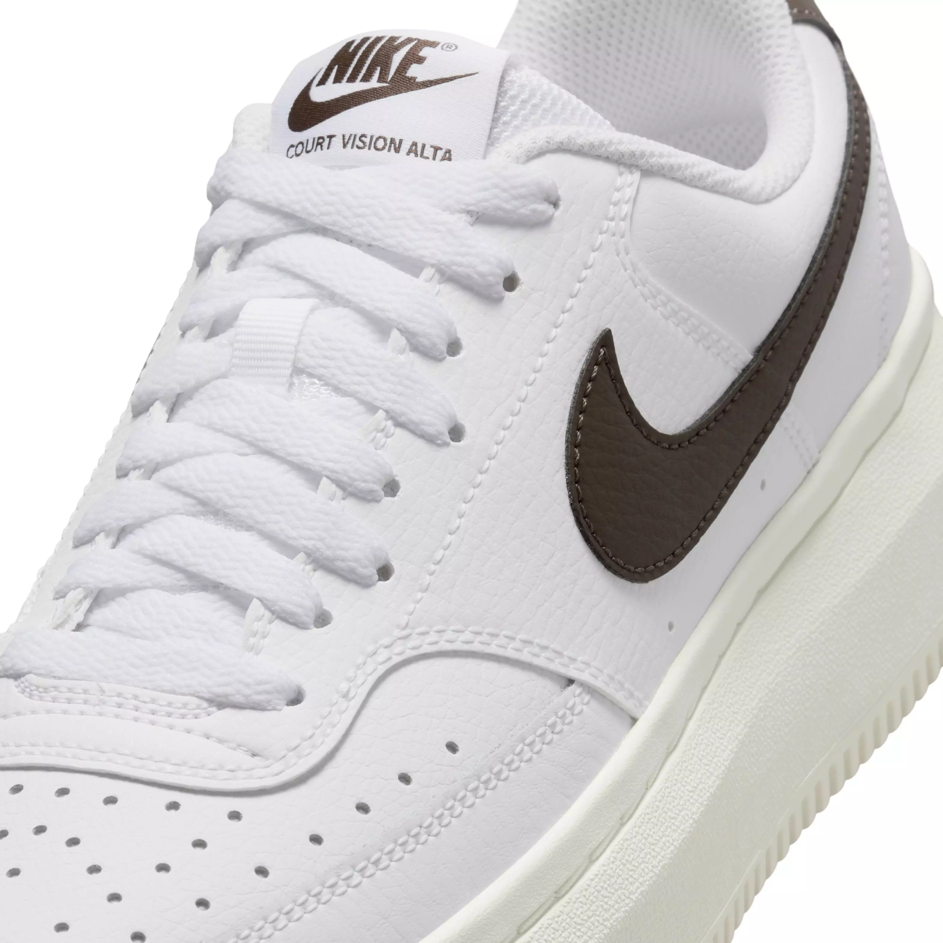 Nike Court Vision Alta "White/Sail/Baroque Brown" Women's Shoe - WHITE/SAIL/BROWN