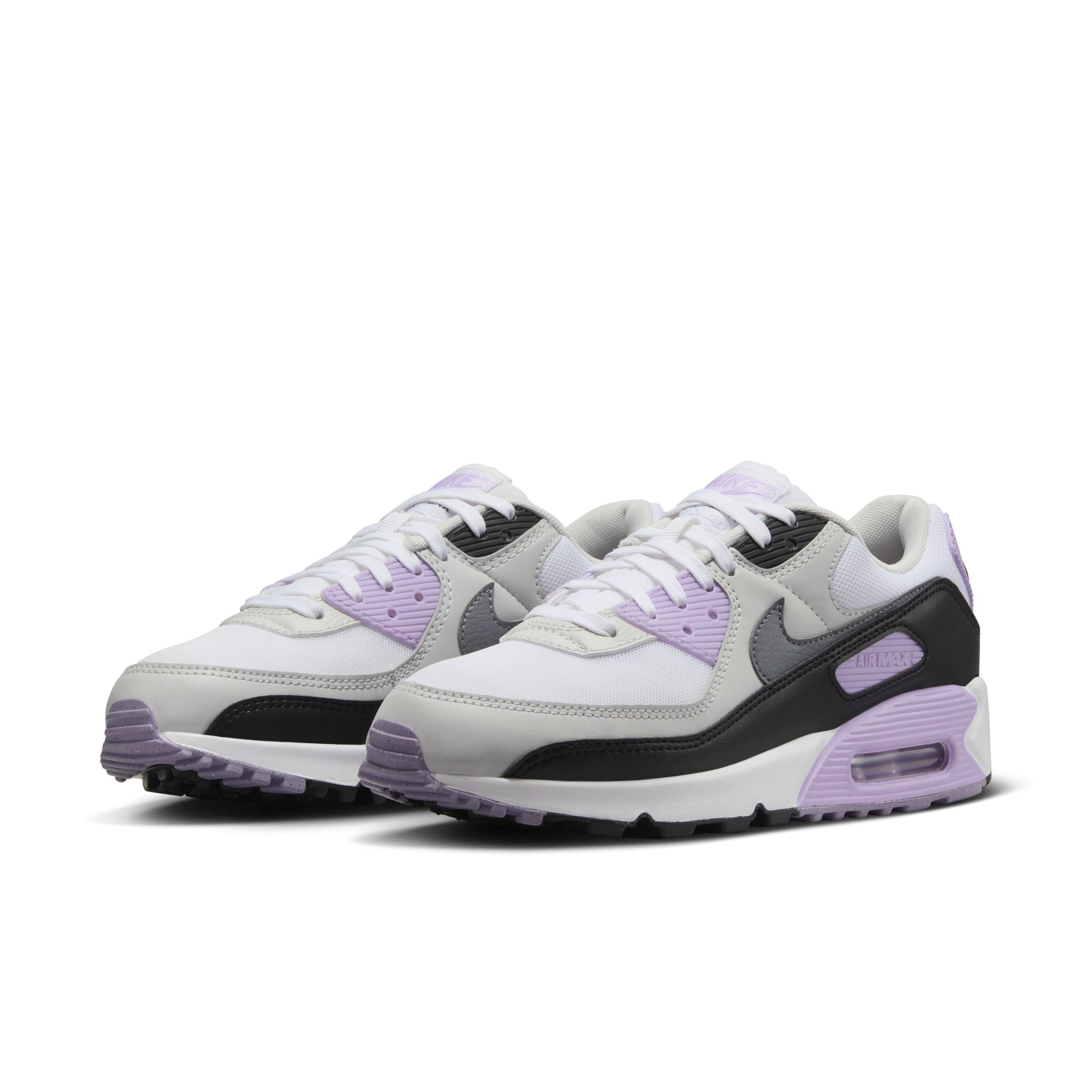 Nike Air Max 90 "White/Lilac/Photon Dust/Cool Grey" Women's Shoe - WHITE/LILAC/DUST/GREY Thumbnail View 3