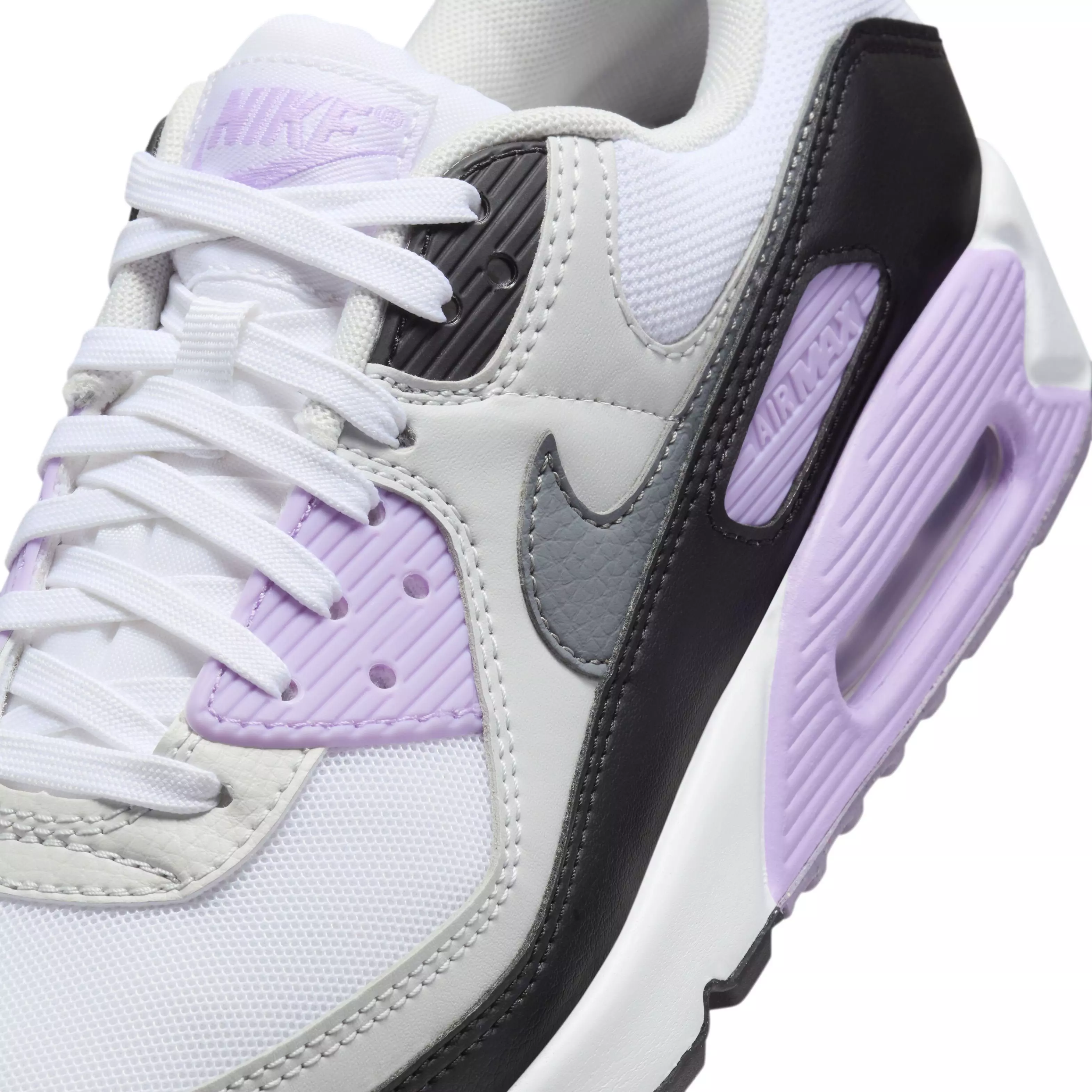 Nike Air Max 90 "White/Lilac/Photon Dust/Cool Grey" Women's Shoe - WHITE/LILAC/DUST/GREY