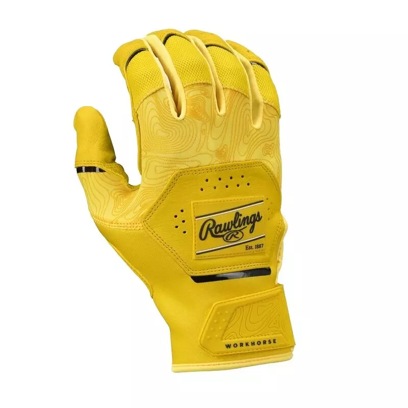 Rawlings Workhouse Baseball Batting Gloves - Yellow/Black - YELLOW/BLACK