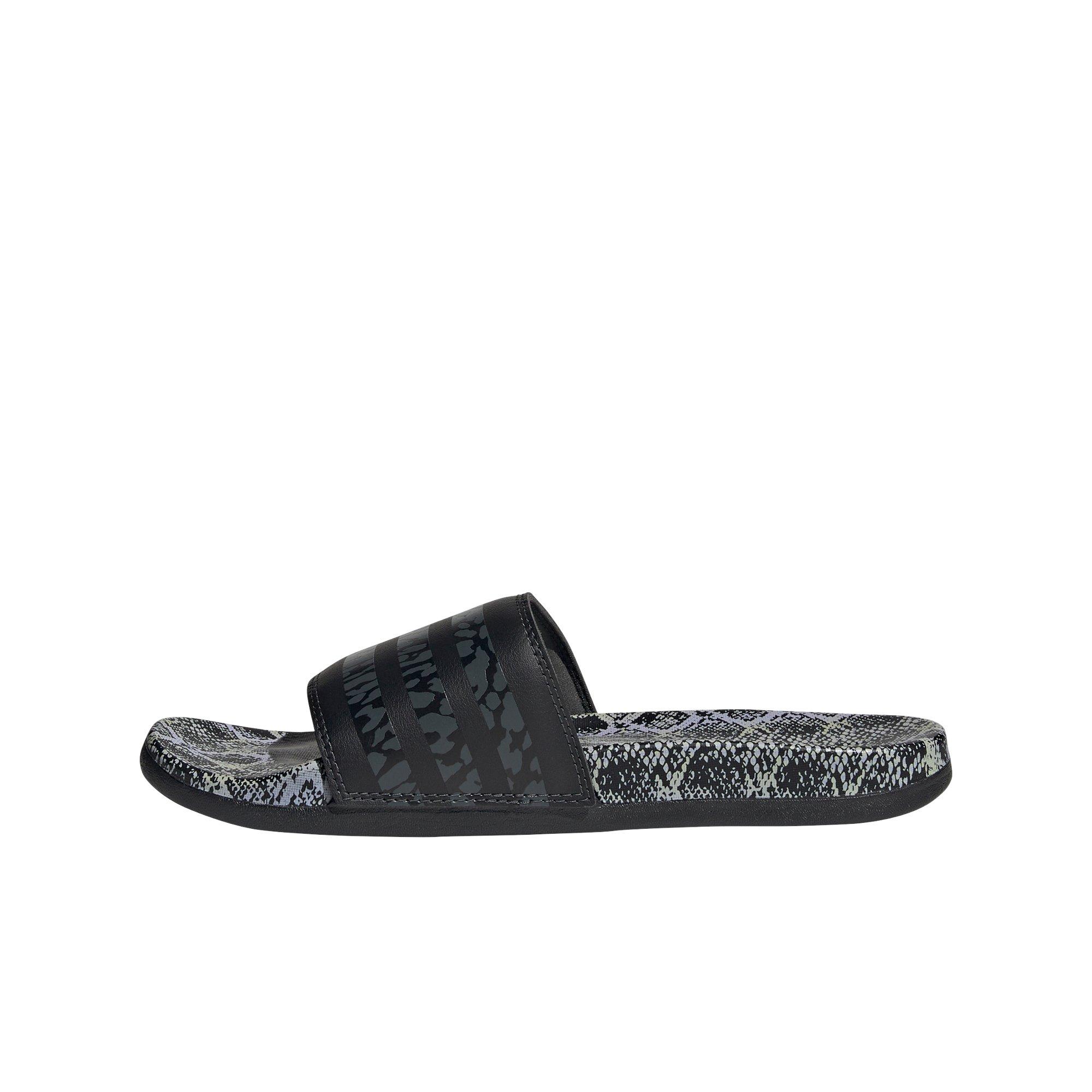 adidas Adilette Comfort "Core Black/Snake Pattern" Women's Sandal - BLACK/PINK Thumbnail View 2