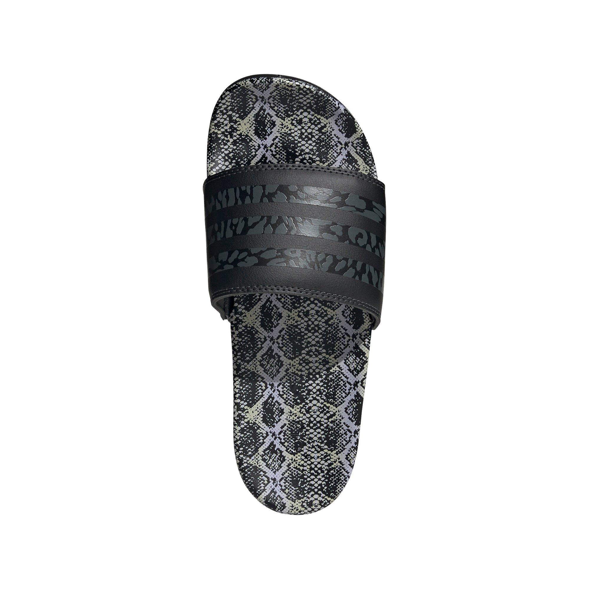 adidas Adilette Comfort "Core Black/Snake Pattern" Women's Sandal - BLACK/PINK Thumbnail View 5