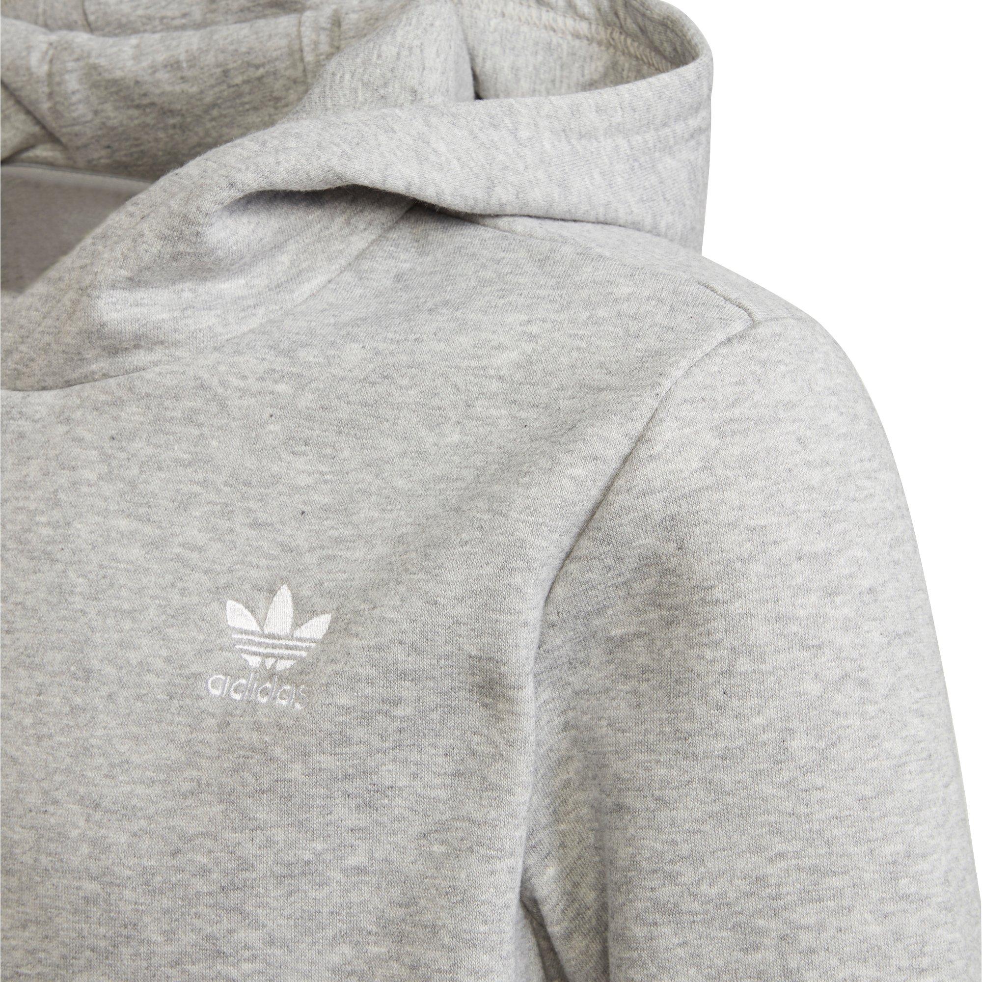 adidas Originals Kids' Grey/White Unisex Adicolor Hoodie - GREY/WHITE Thumbnail View 3