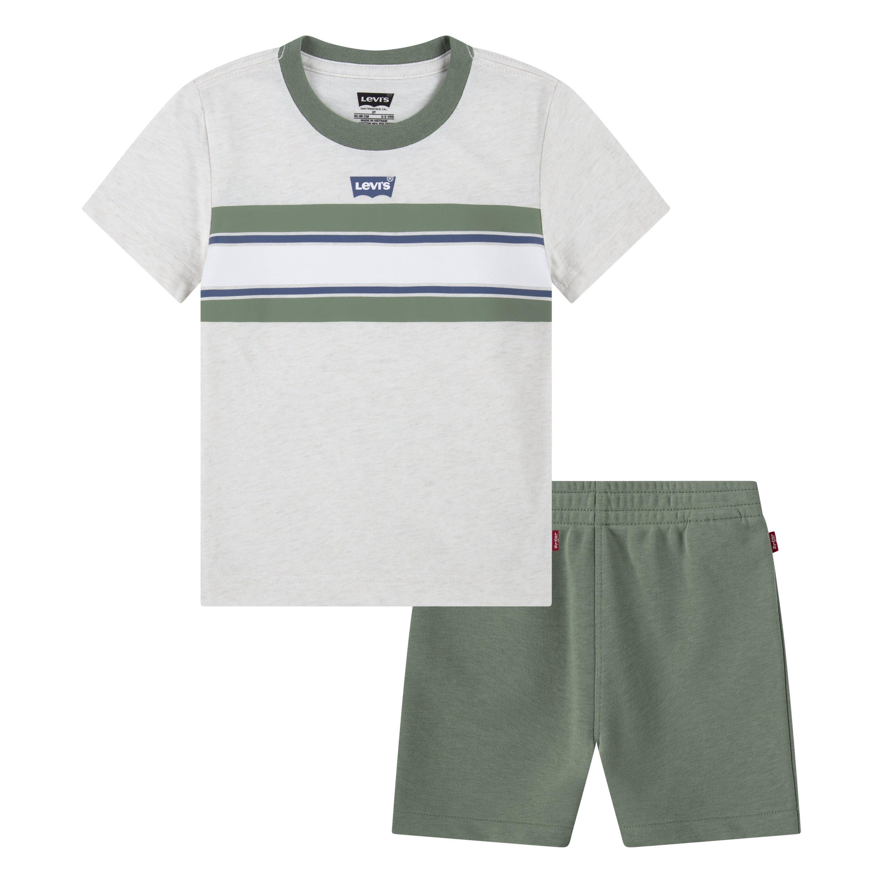 Levi's Chest Stripe Logo Toddler Boys' Cream/Green Sort Set