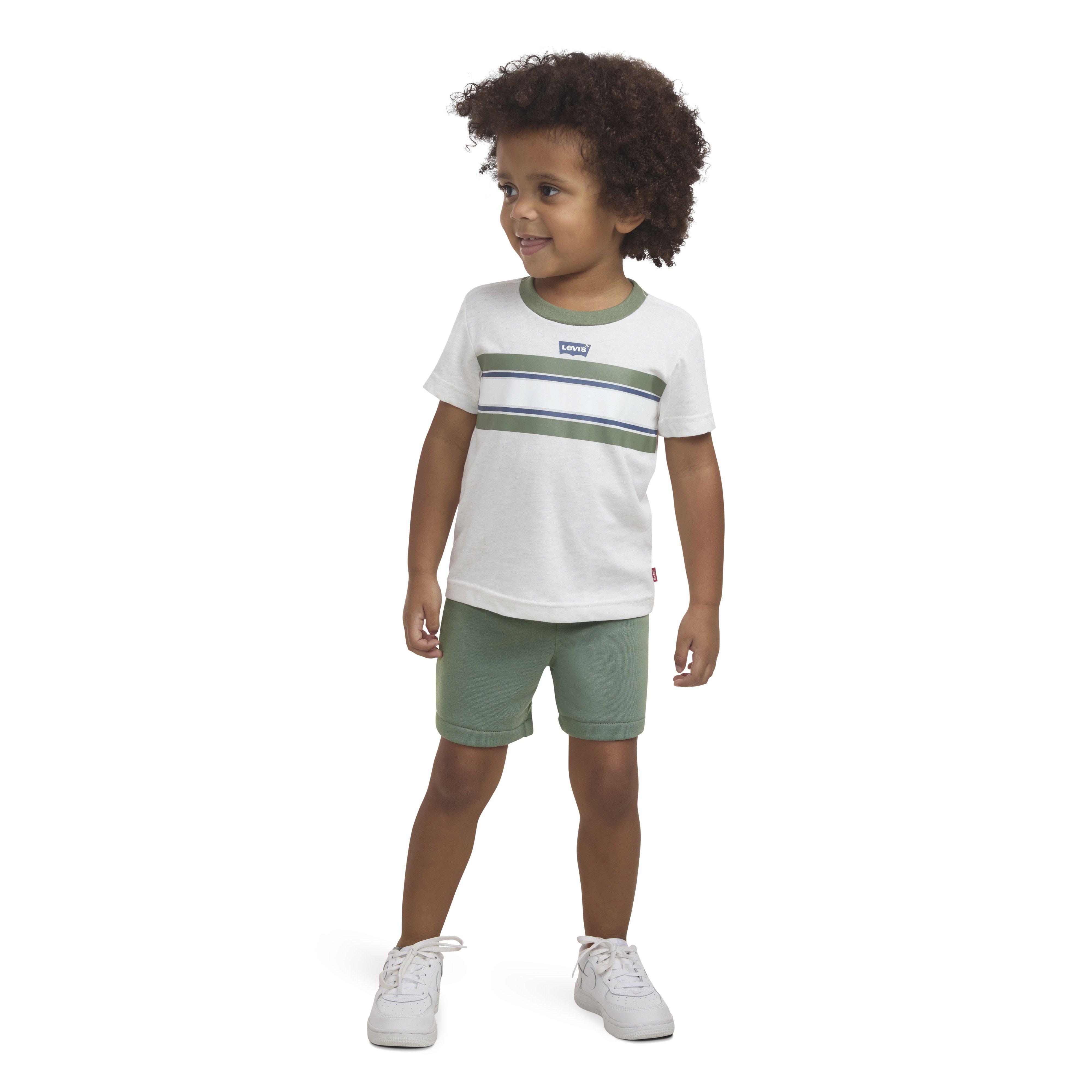 Levi's Chest Stripe Logo Toddler Boys' Cream/Green Sort Set