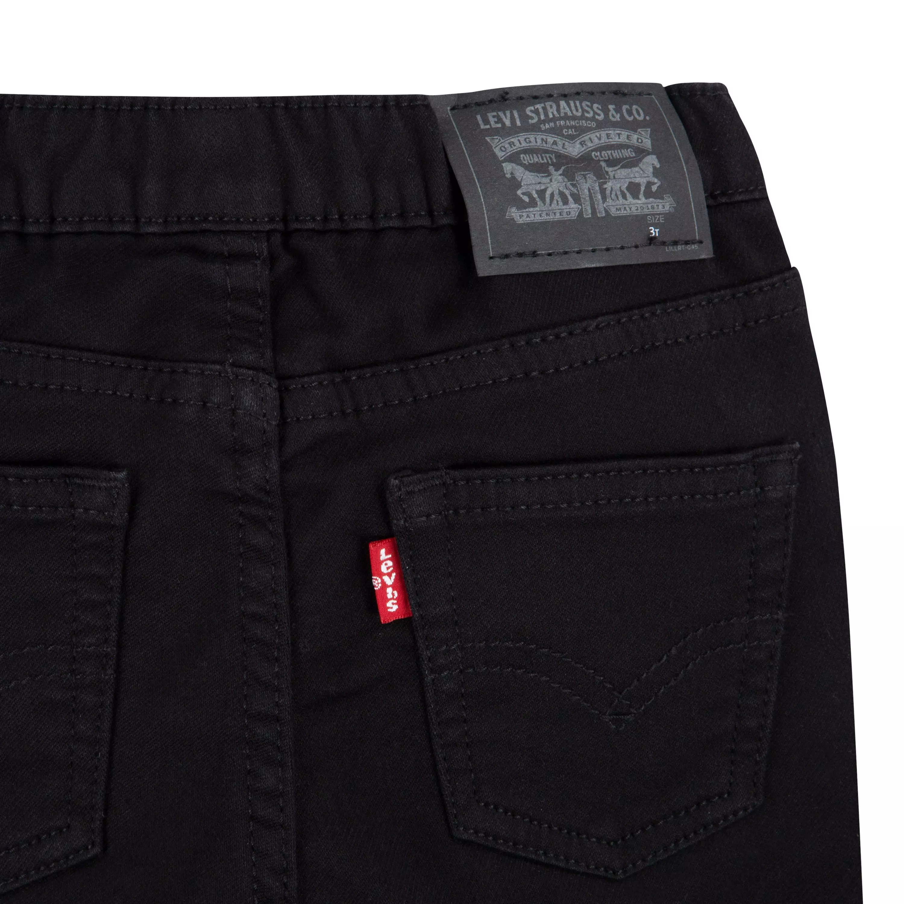 Levi's Toddler Boys' Skinny Fit Black Wash Pull On Jeans - BLACK