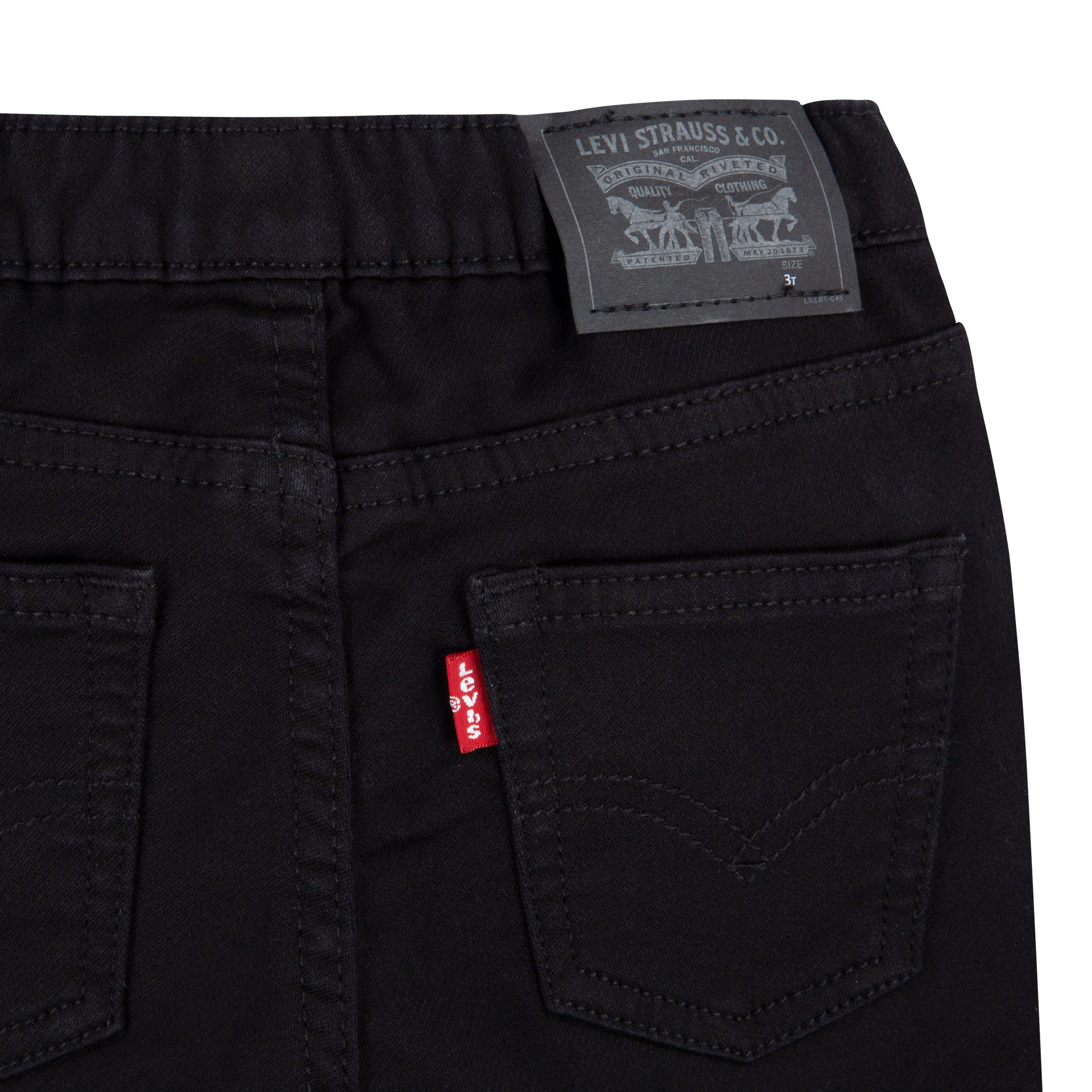 Levi's Skinny Fit Toddler Boys' Black Wash Pull On Jeans