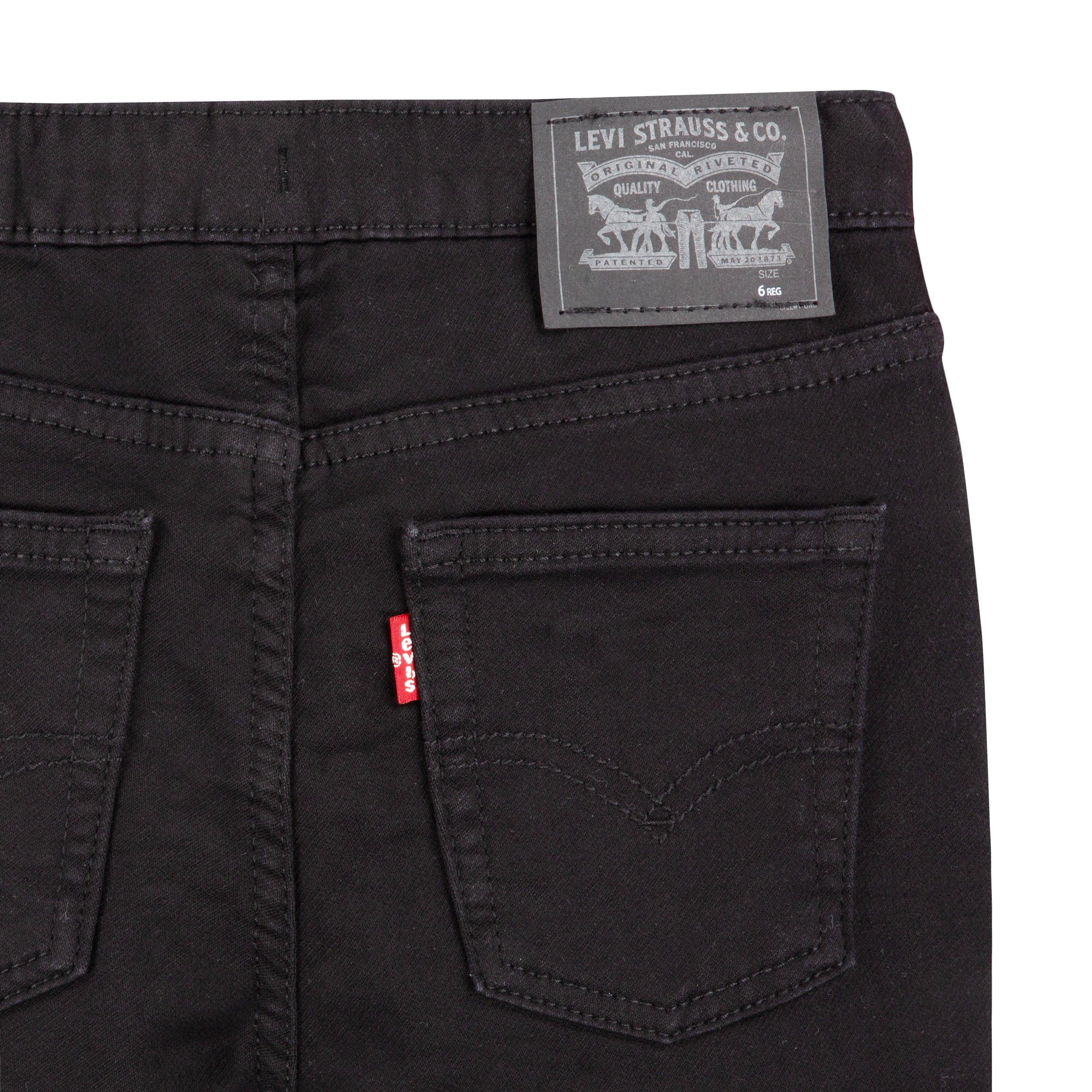 Levi's Little Boys' Skinny Fit Black Wash Pull On Jeans - BLACK Thumbnail View 6