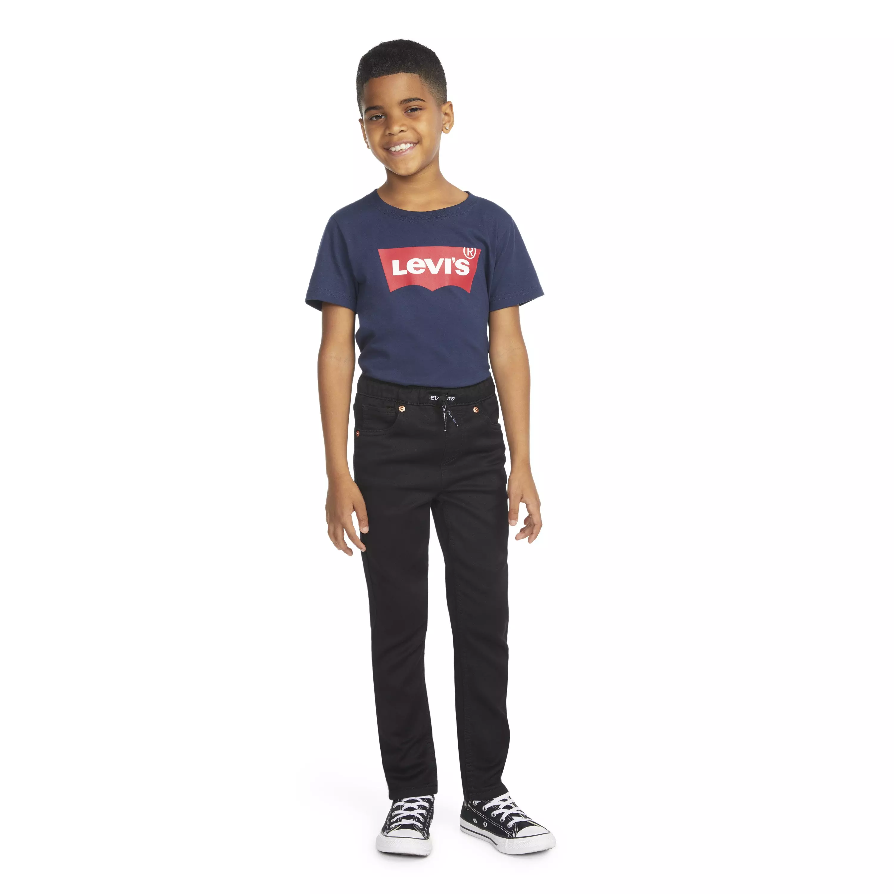 Levi's Little Boys' Skinny Fit Black Wash Pull On Jeans - BLACK