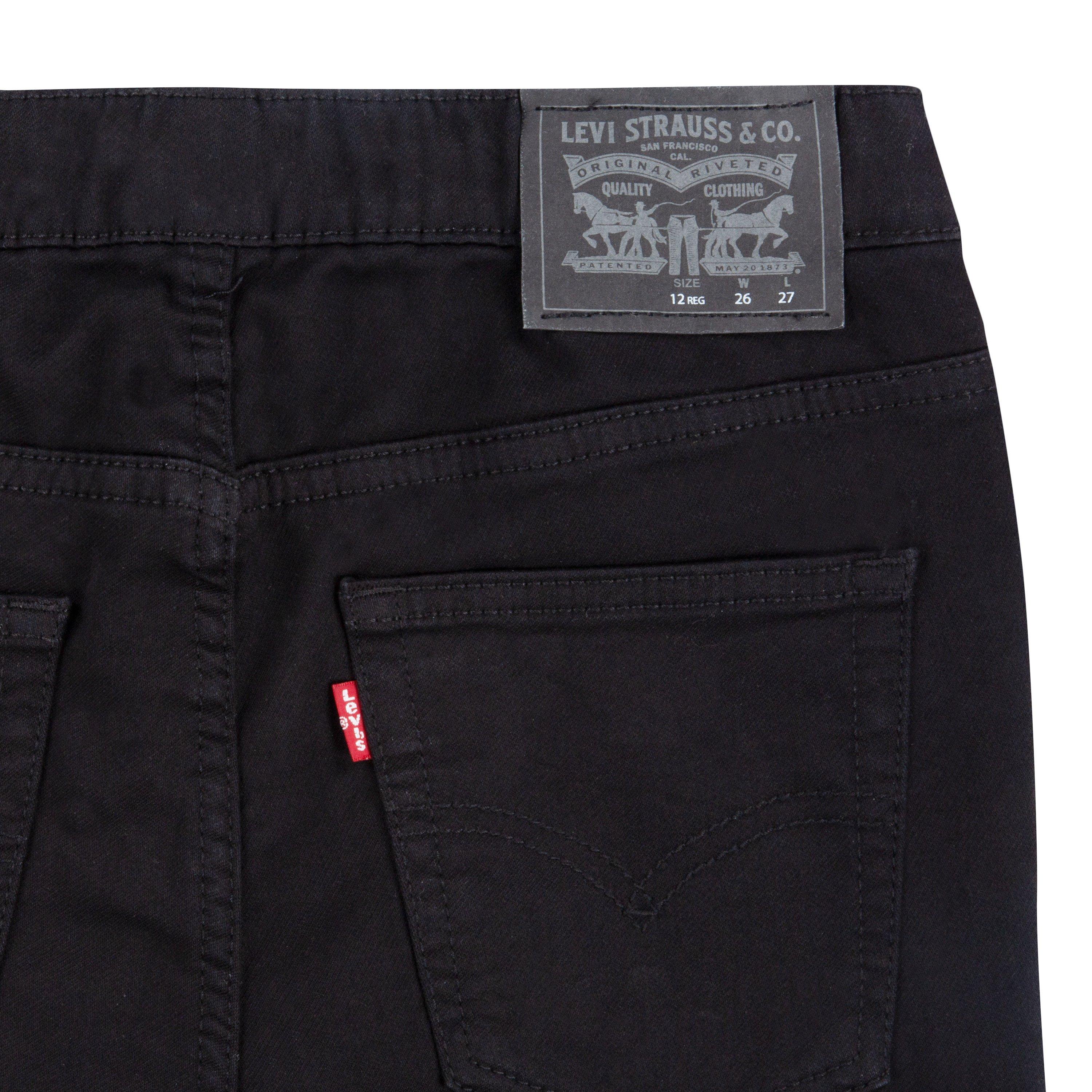 Levi's Skinny Fit Big Boys' Black Wash Pull On Jeans