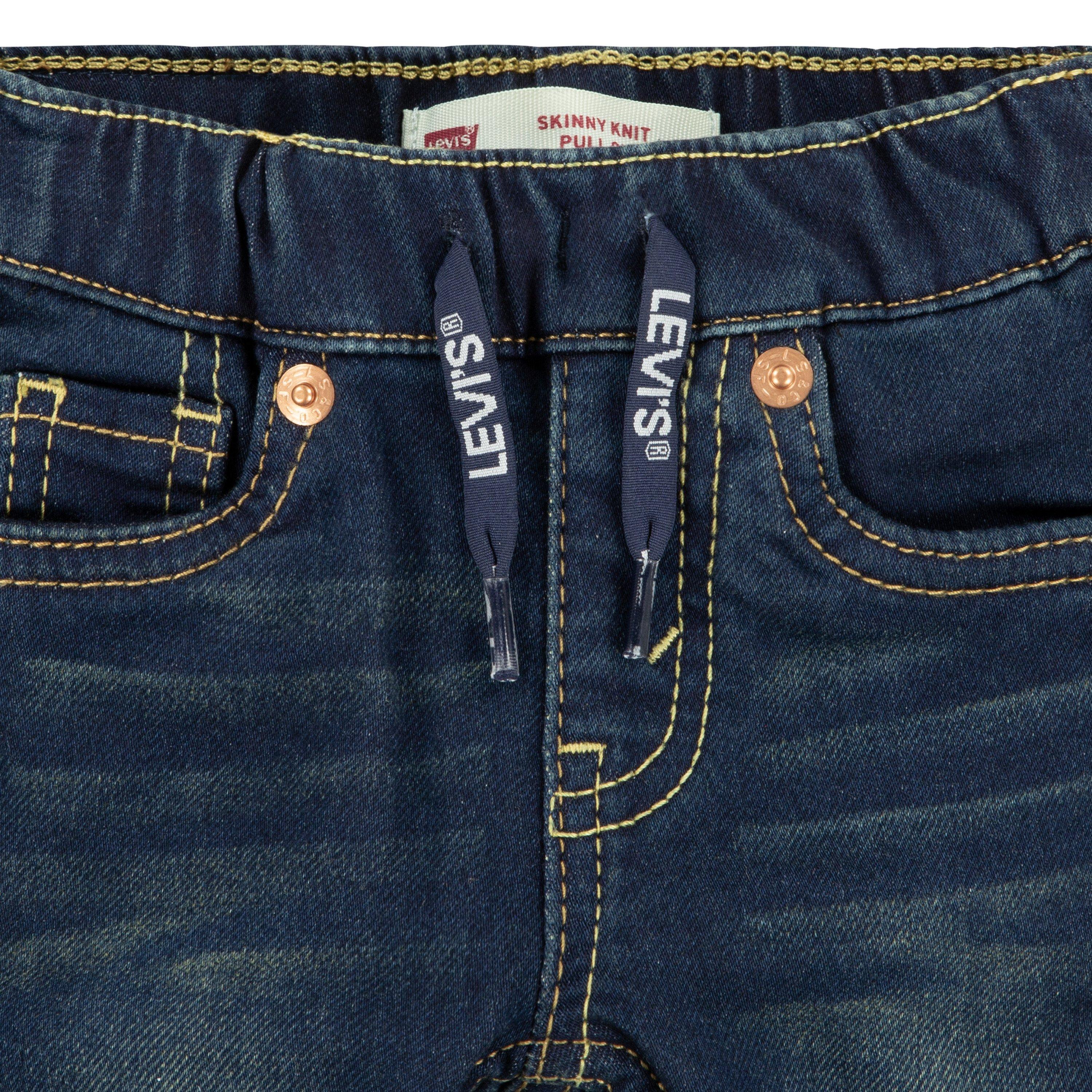 Levi's Baby Boys' Skinny Fit Dark Blue Wash Pull On Jeans - DARK BLUE Thumbnail View 3