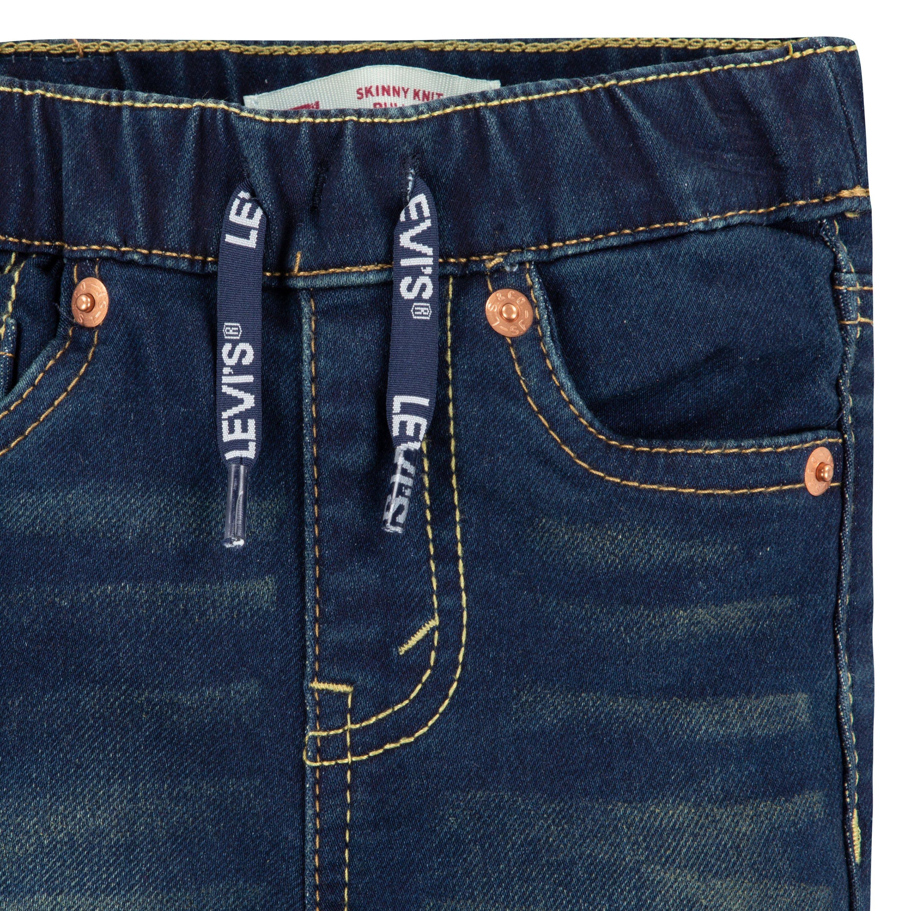 Levi's Infant Boys' Skinny Fit Dark Blue Wash Pull On Jeans - DARK BLUE Thumbnail View 3