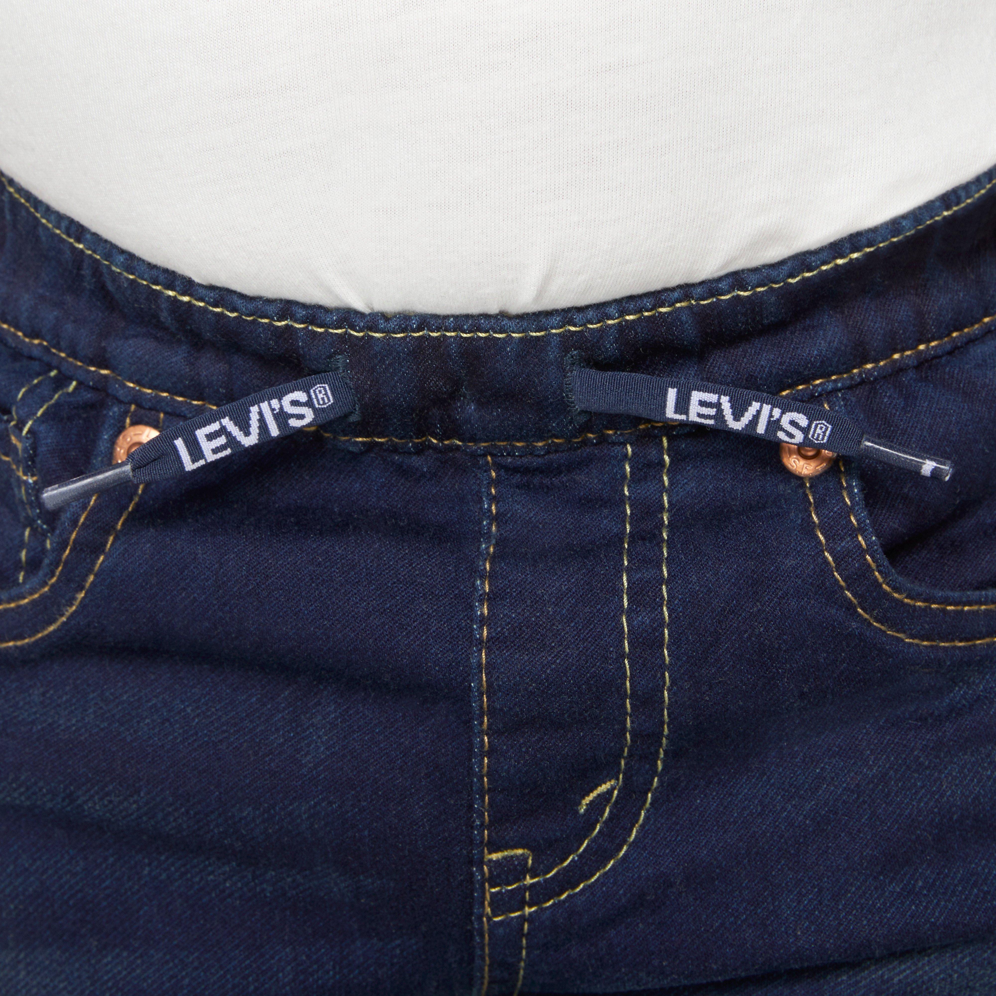 Levi's Toddler Boys' Skinny Fit Dark Blue Wash Pull On Jeans - DARK BLUE Thumbnail View 4
