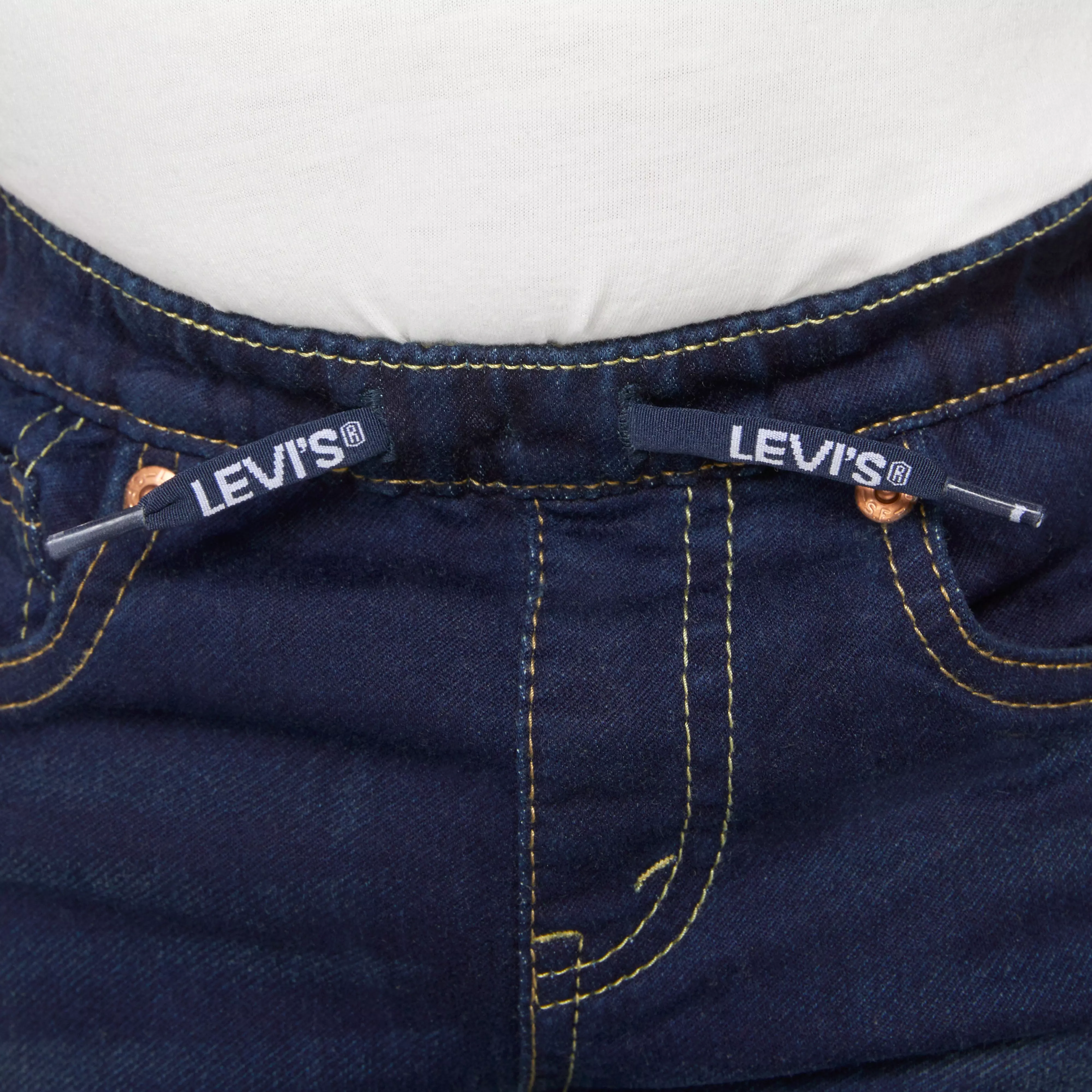 Levi's Toddler Boys' Skinny Fit Dark Blue Wash Pull On Jeans - DARK BLUE