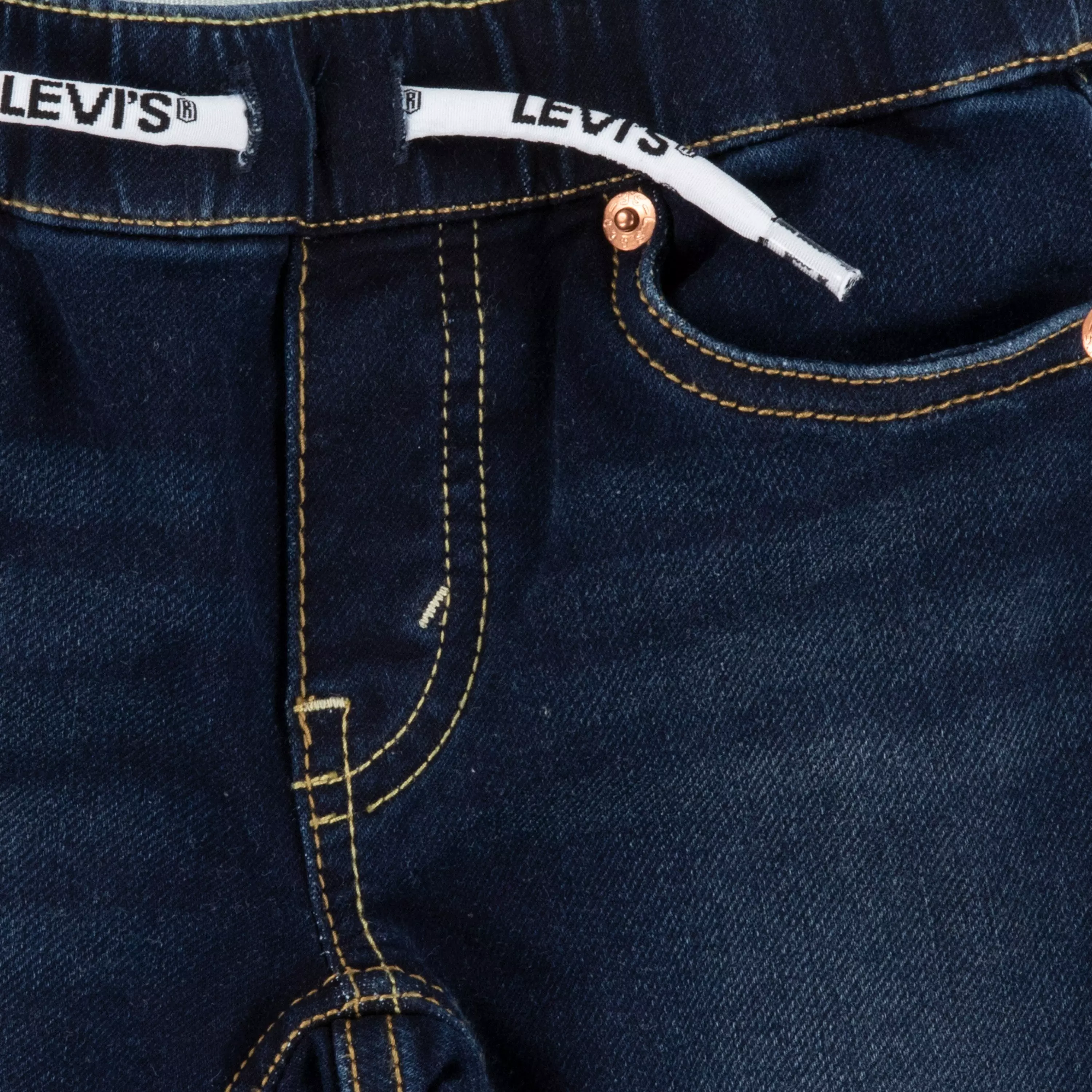 Levi's Toddler Boys' Skinny Fit Dark Blue Wash Pull On Jeans - DARK BLUE