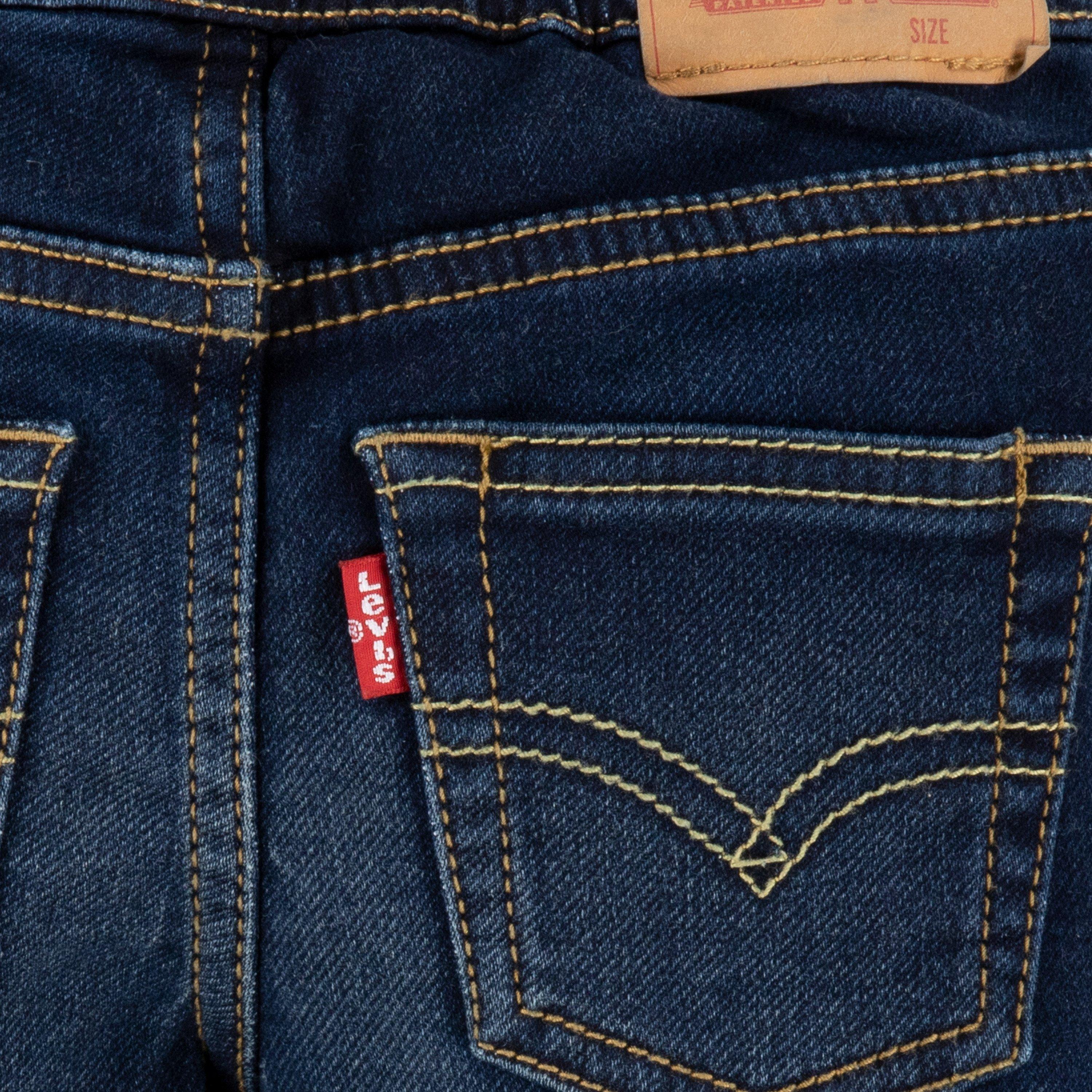 Levi's Skinny Fit Toddler Boys' Dark Blue Wash Pull On Jeans