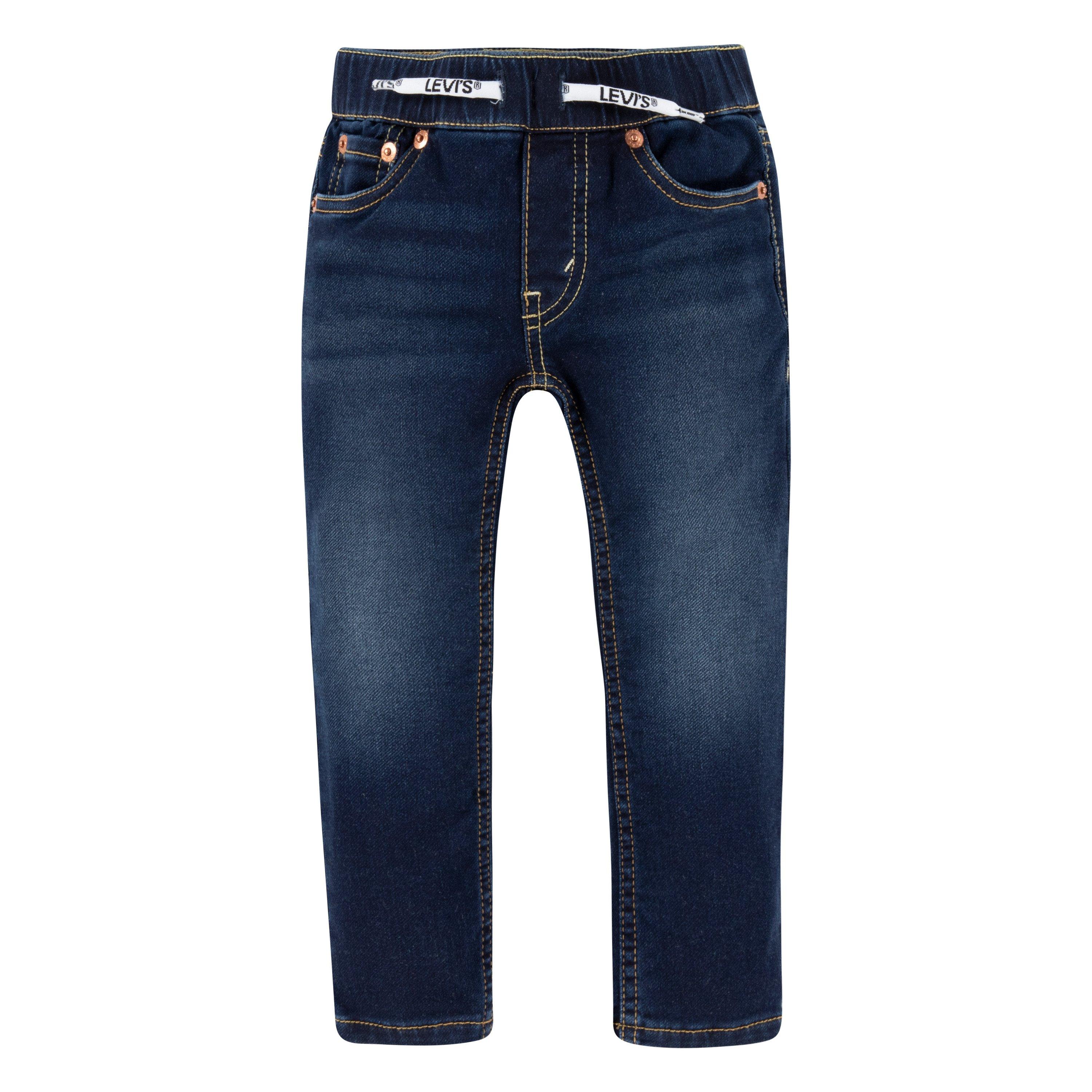 Levi's Toddler Boys' Skinny Fit Dark Blue Wash Pull On Jeans - DARK BLUE Thumbnail View 7