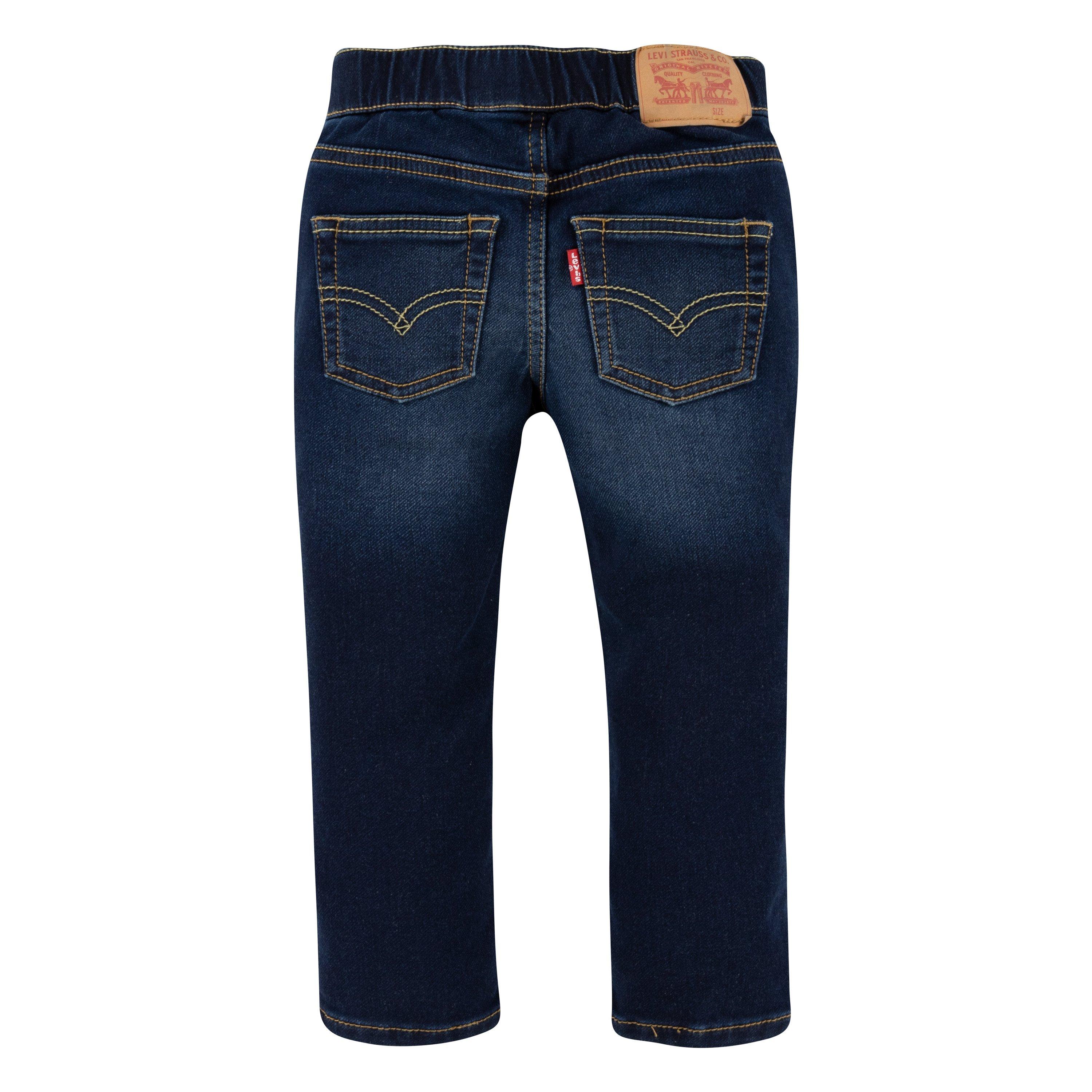 Levi's Toddler Boys' Skinny Fit Dark Blue Wash Pull On Jeans - DARK BLUE Thumbnail View 8