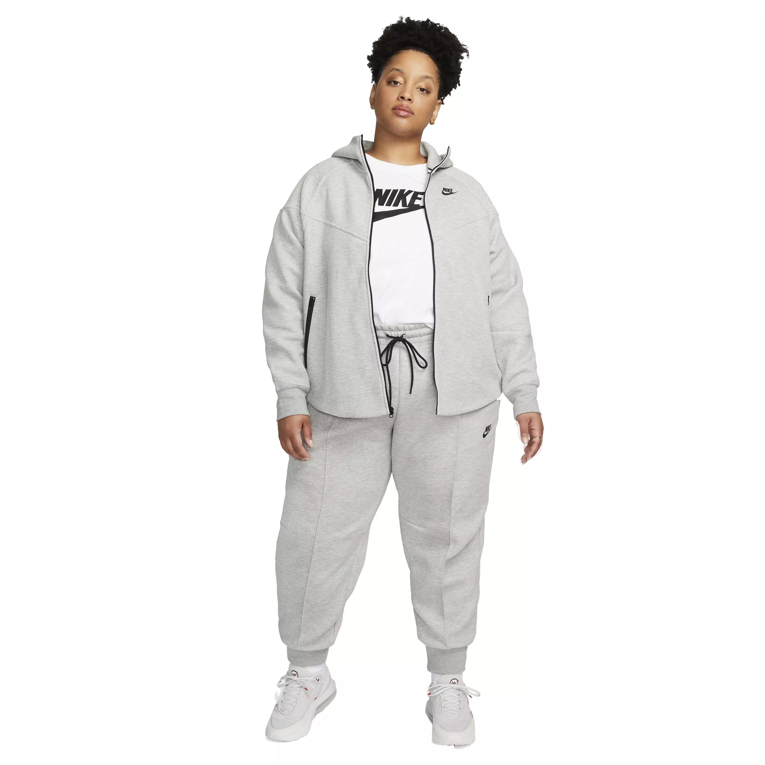 Nike Women's Sportswear Tech Fleece Mid-Rise Joggers -Grey - GREY